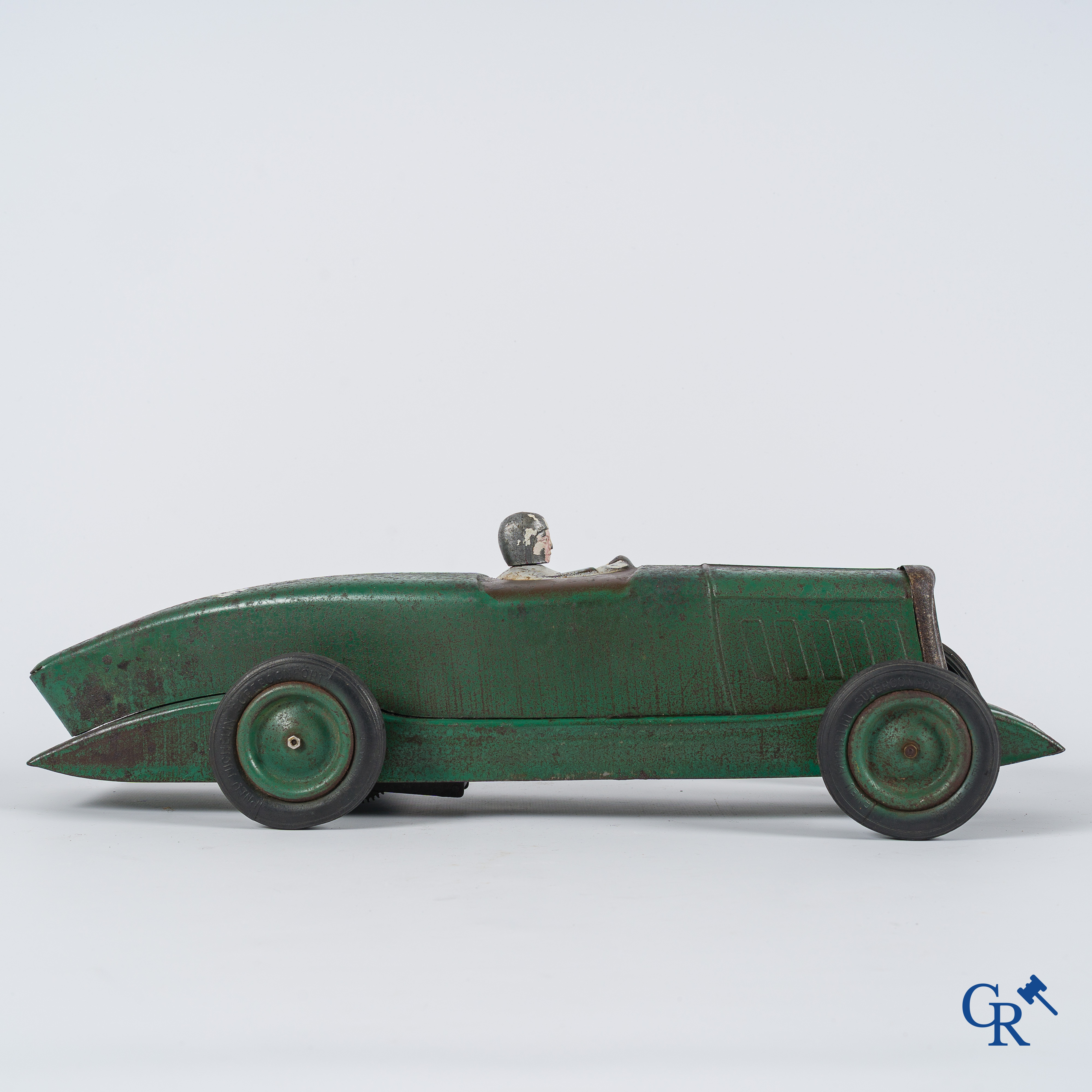 Oud speelgoed. Les Jouets Citroën, Made in France. Speelgoed raceauto in metaal. Jaren '30.