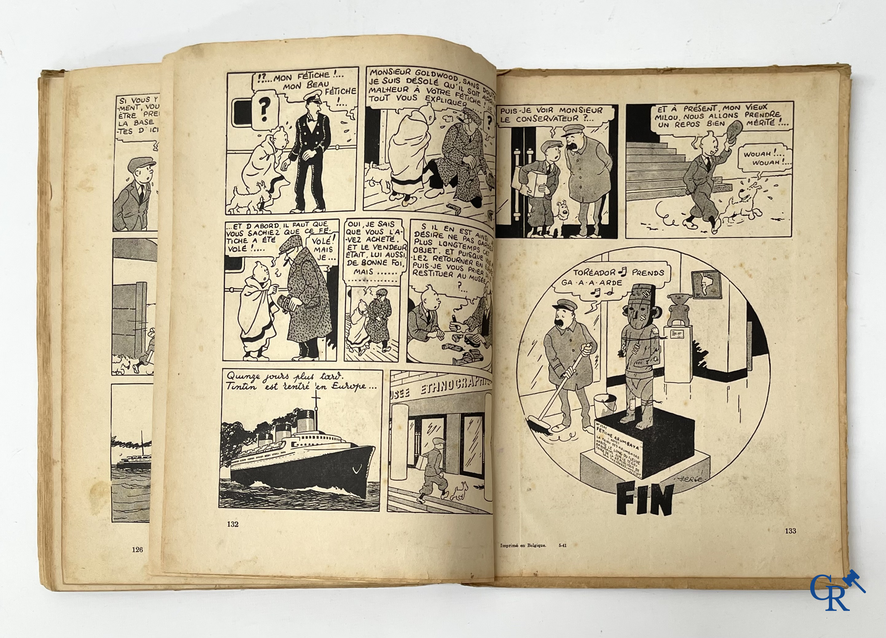 Hergé. 8 oude Kuifjes albums waaronder drukken in zwart-wit.