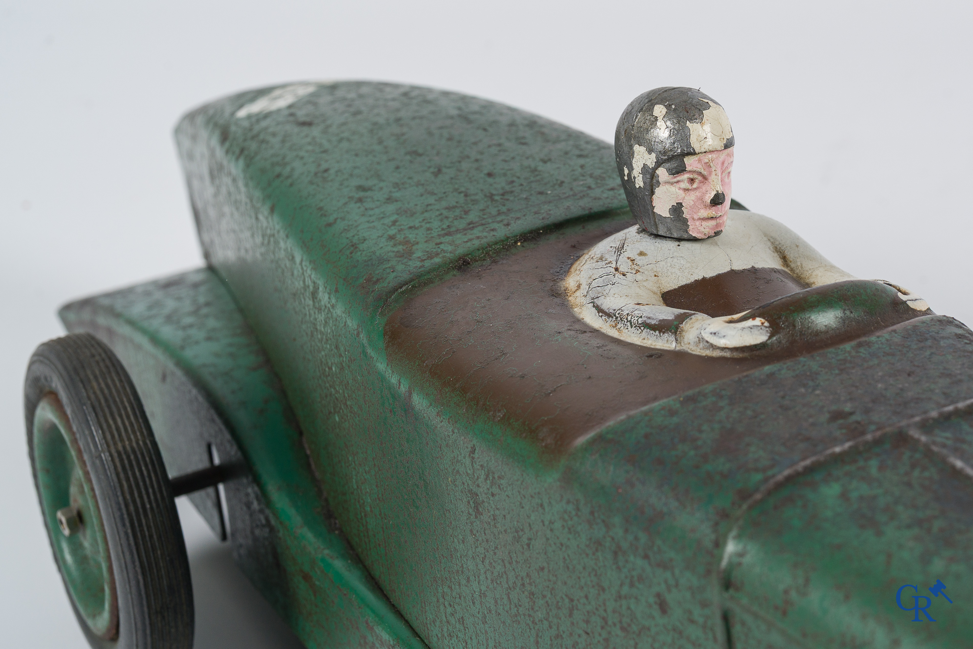 Oud speelgoed. Les Jouets Citroën, Made in France. Speelgoed raceauto in metaal. Jaren '30.