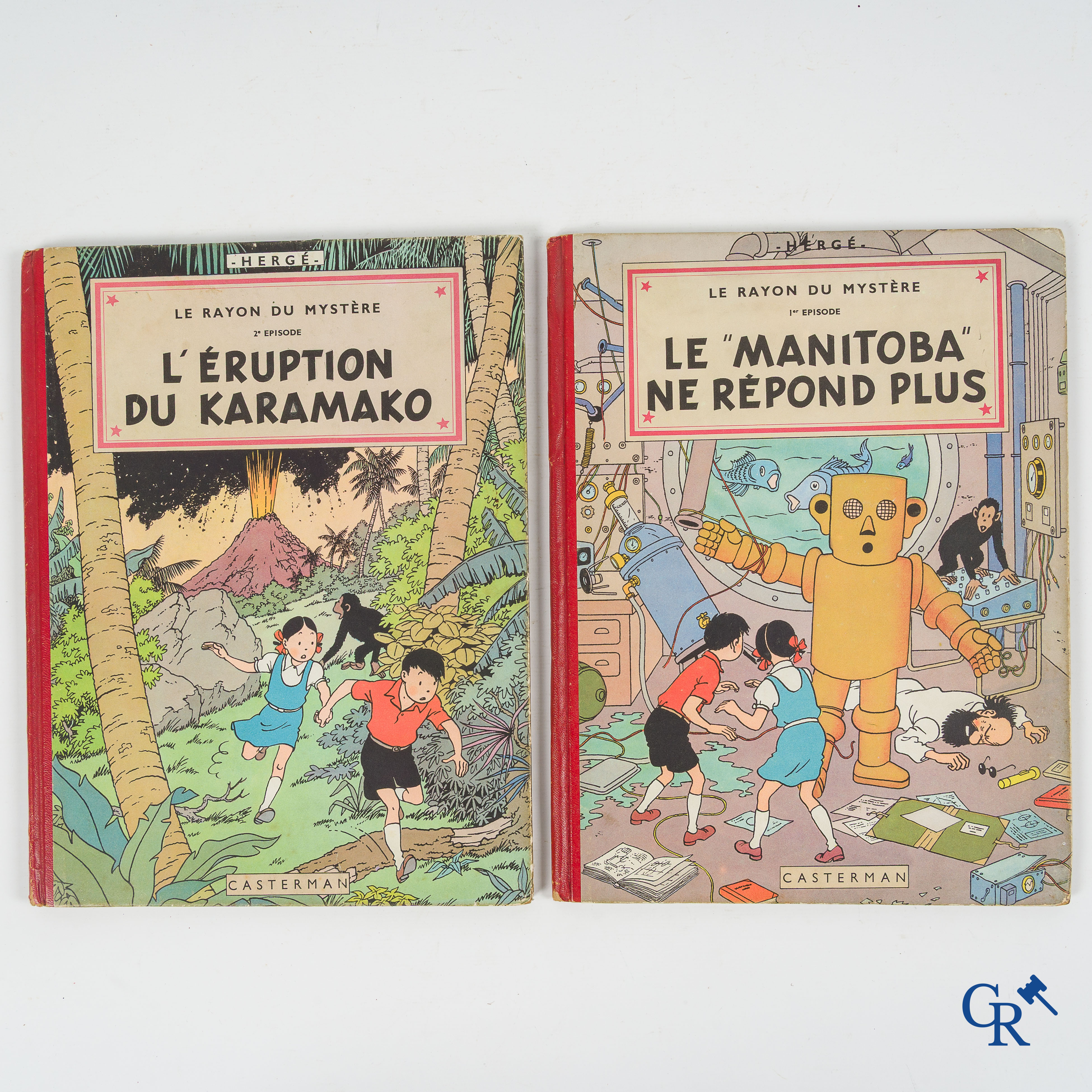 Hergé. Jo, Suus en Jokko. Le rayon du mystère. Le "Manitoba" ne répond plus en L'éruption du Karamako.