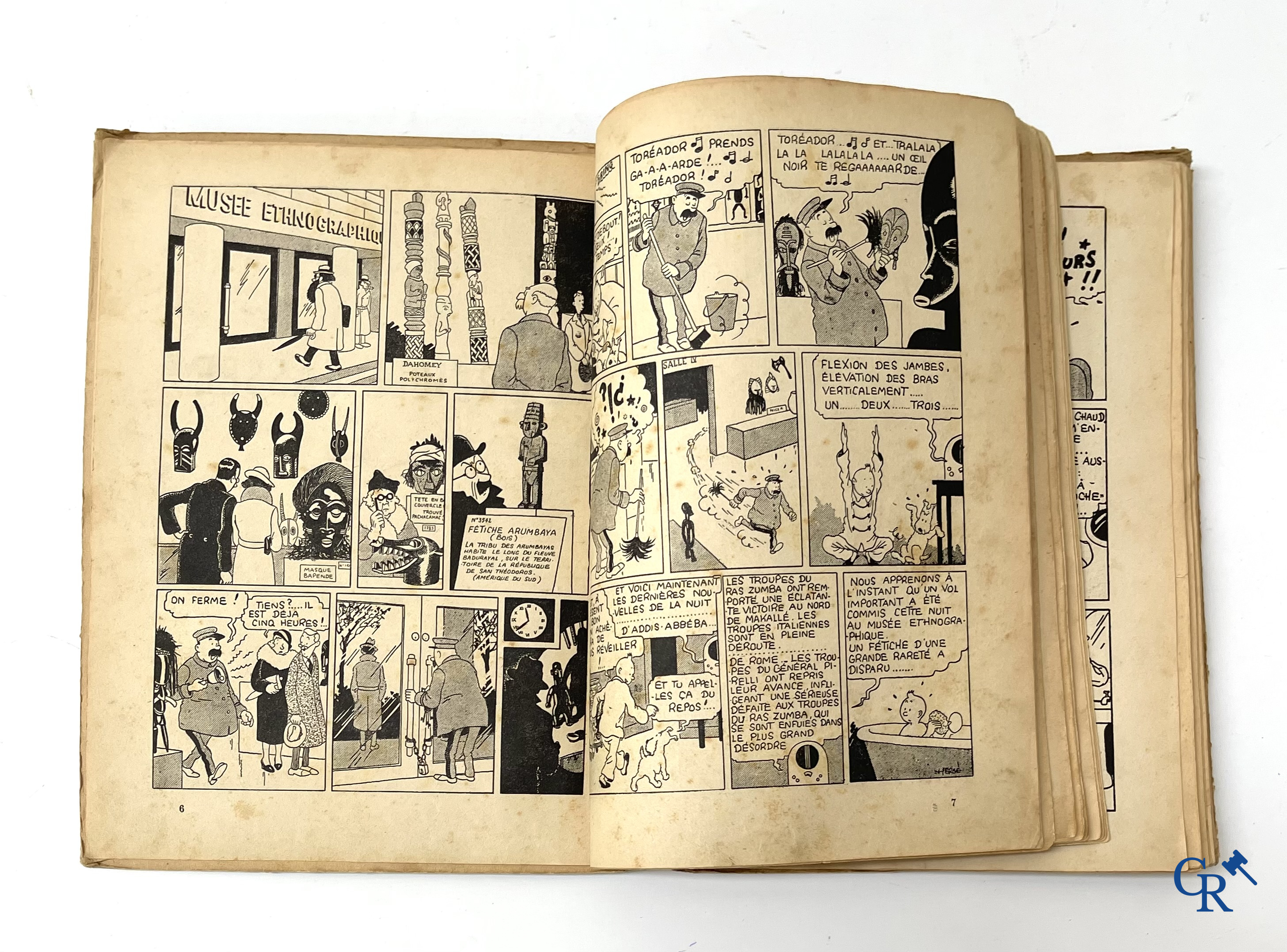 Hergé. 8 oude Kuifjes albums waaronder drukken in zwart-wit.