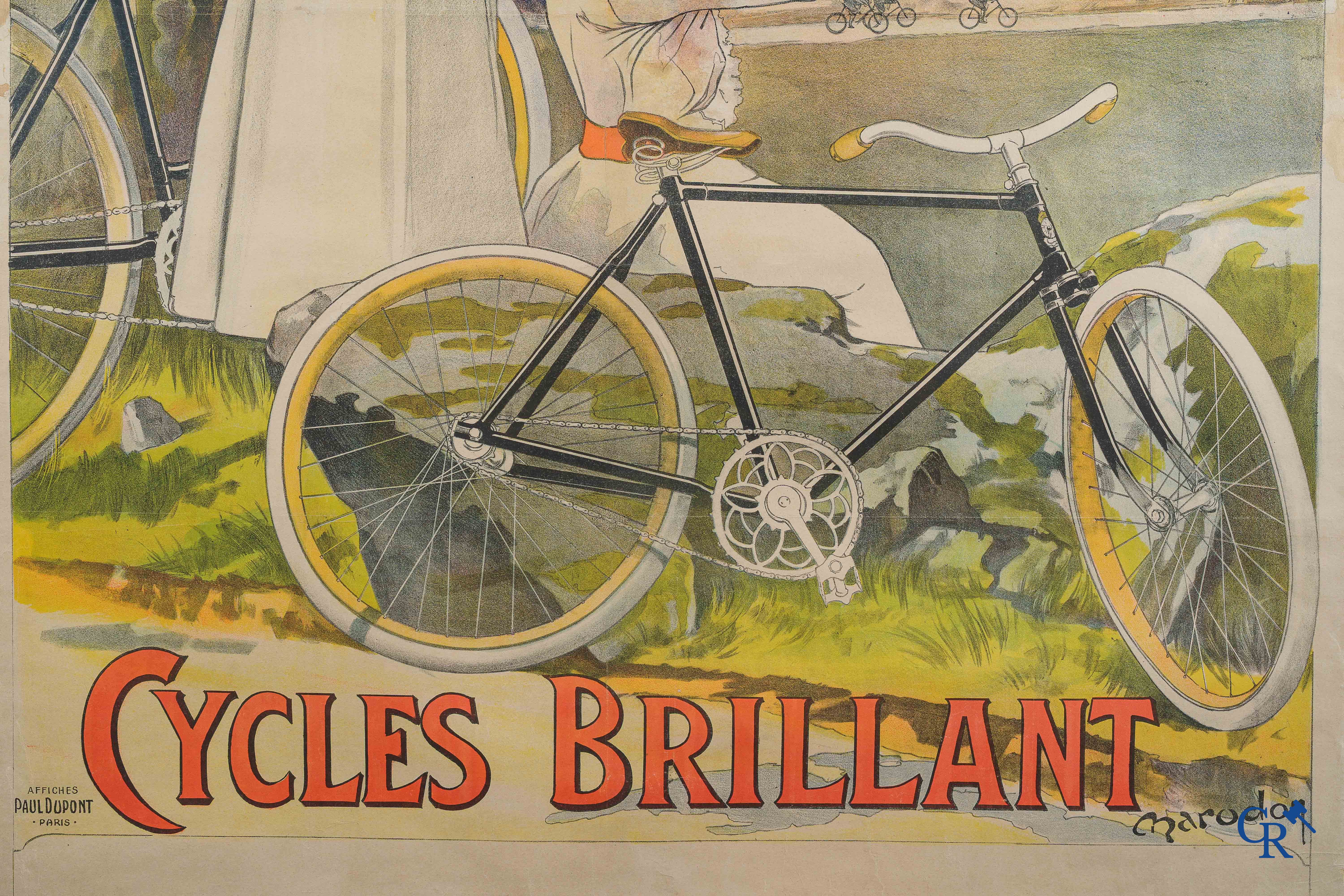 Cycles Brillant. Publiciteitsaffiche voor de fietsen Brillant. Ontwerp van Maurice Marodon. Belle Epoque, Circa 1900.