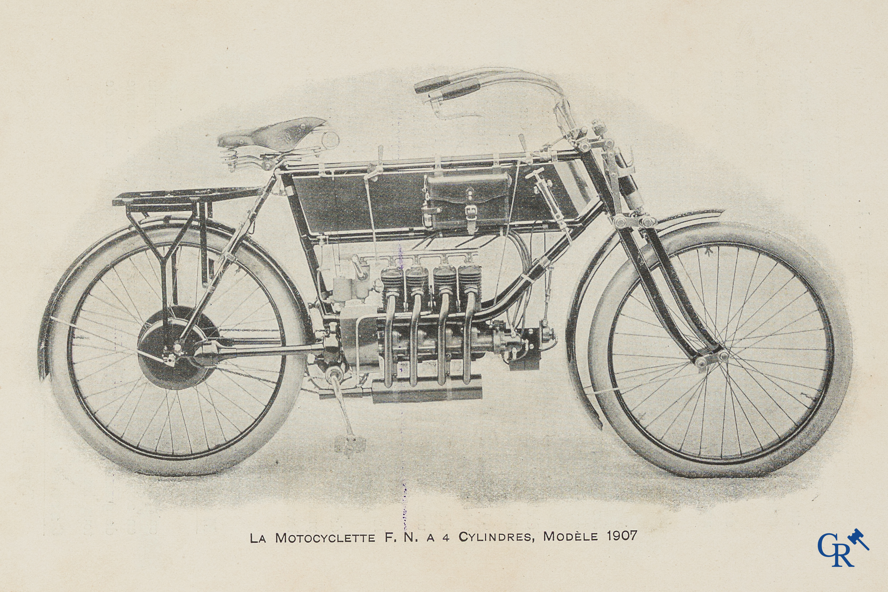 FN. Fabrique Nationale. Publiciteitsfolder-handleiding voor de 4 cilinder motorfiets F.N., model 1907.