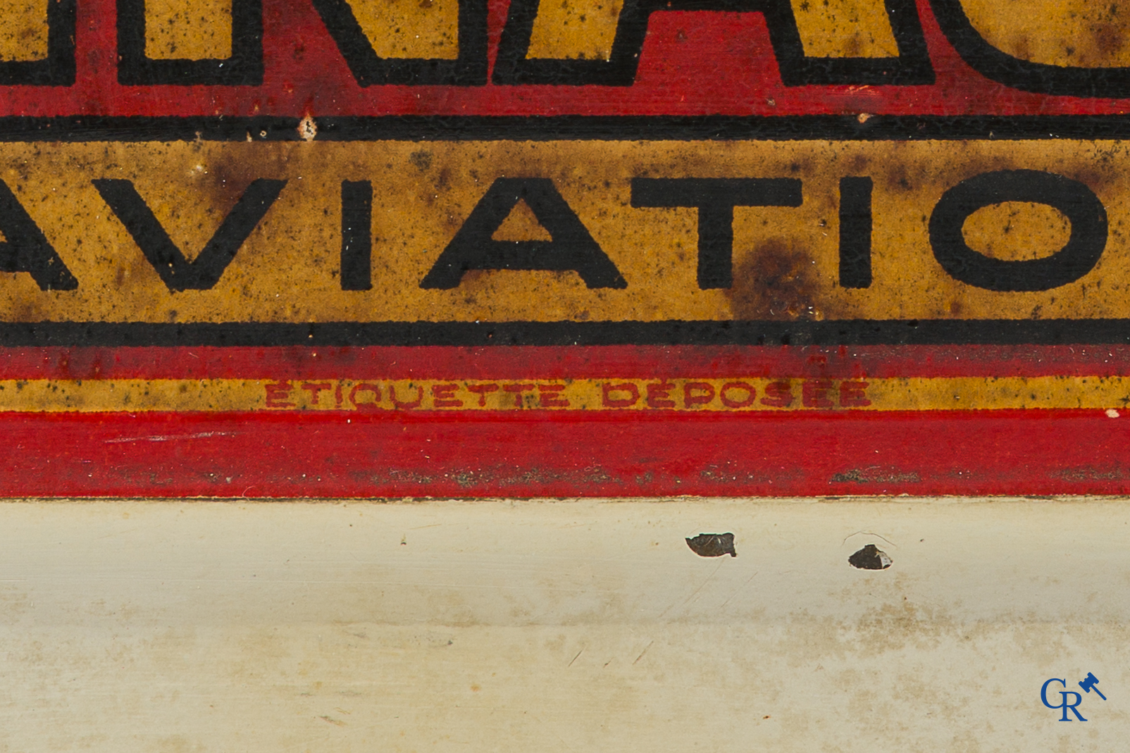 Automobilia. Olieblik. Huile Renault Aviation, Huile minérales pour automobiles. Jaren '30.