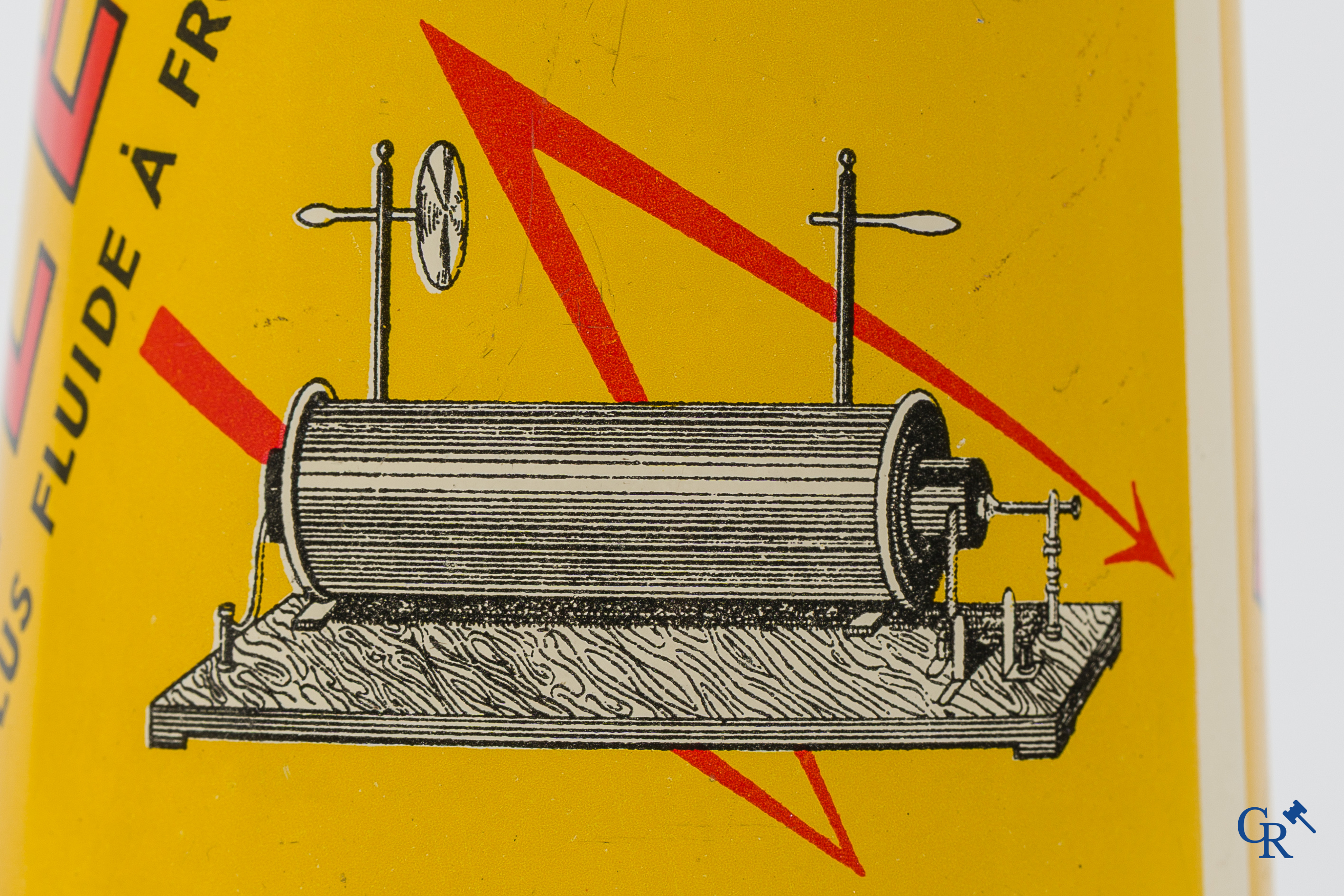 Elektrion, conisch olieblik 1 Liter. Société des Huiles De Cavel & Roegiers S.A. Gand. Ets. J.B. Gabriels Bruxelles.