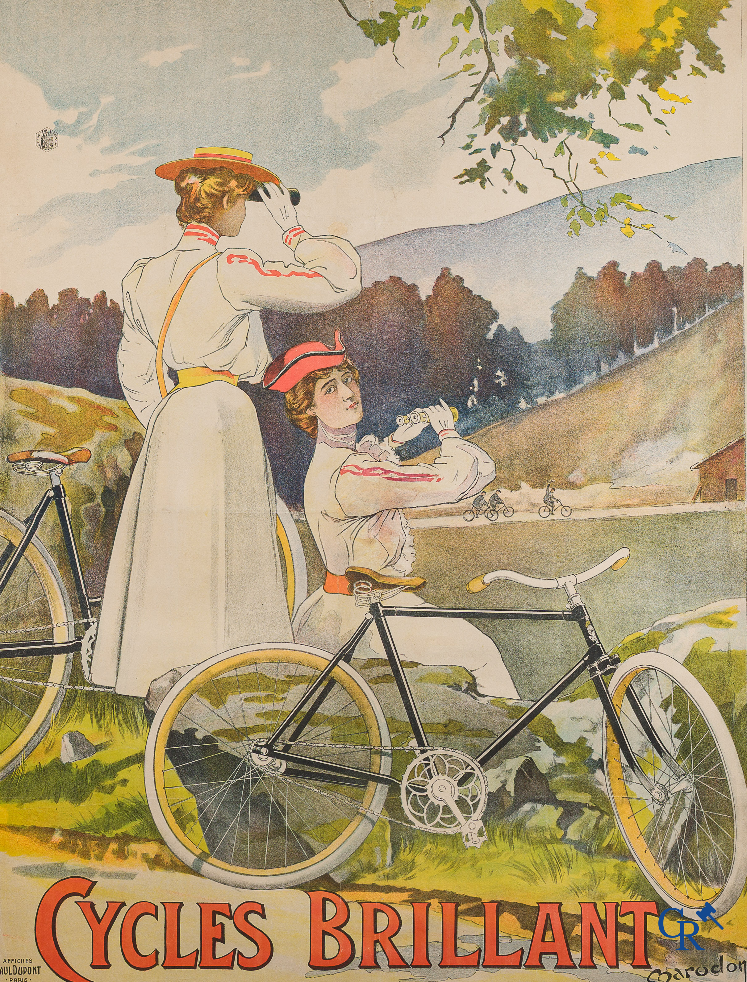 Cycles Brillant. Publiciteitsaffiche voor de fietsen Brillant. Ontwerp van Maurice Marodon. Belle Epoque, Circa 1900.