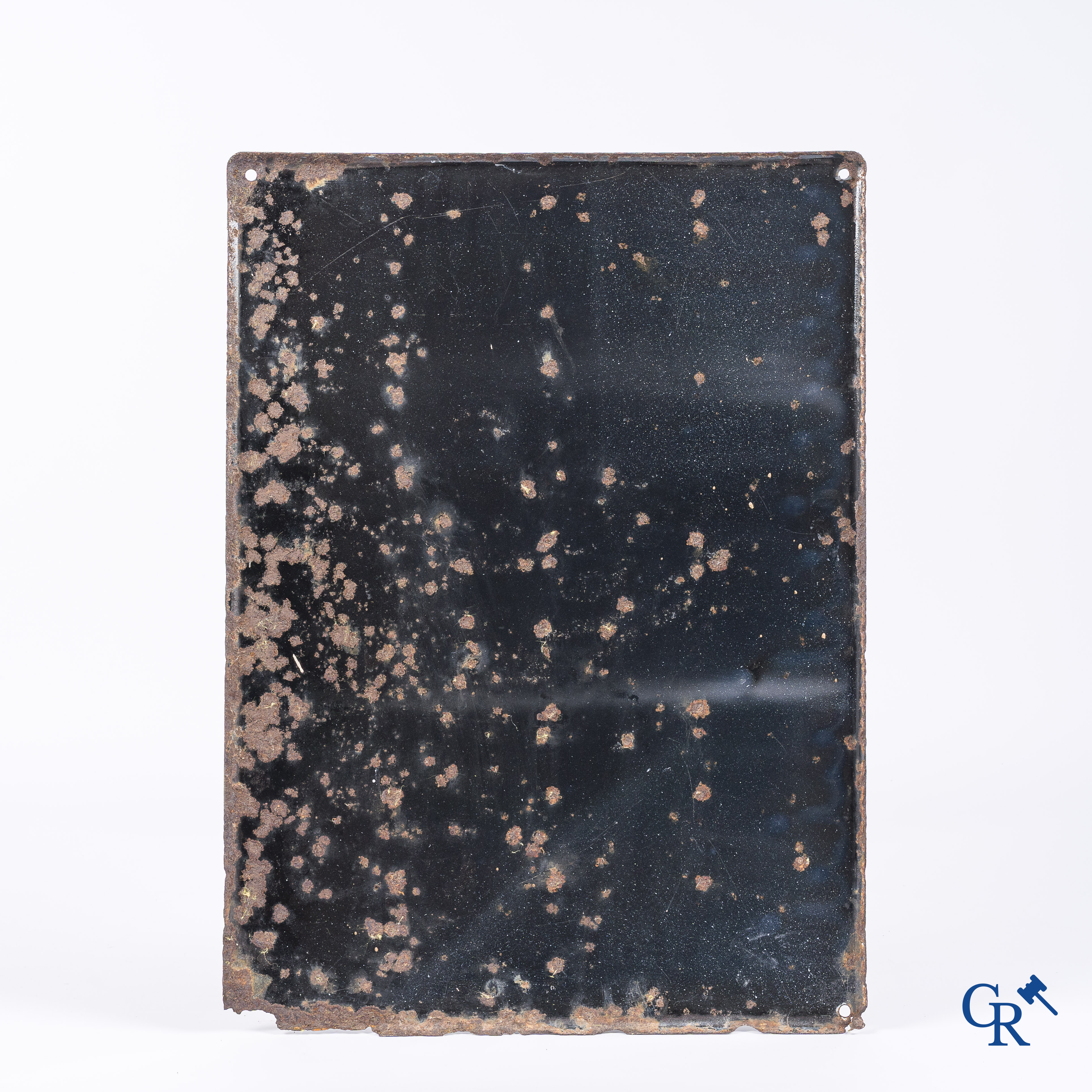 Cichorei De Beukelaar. Emaille reclamebord met donkerblauwe achtergrond. S.A. emaillerie Koekelberg. Jaren '30.