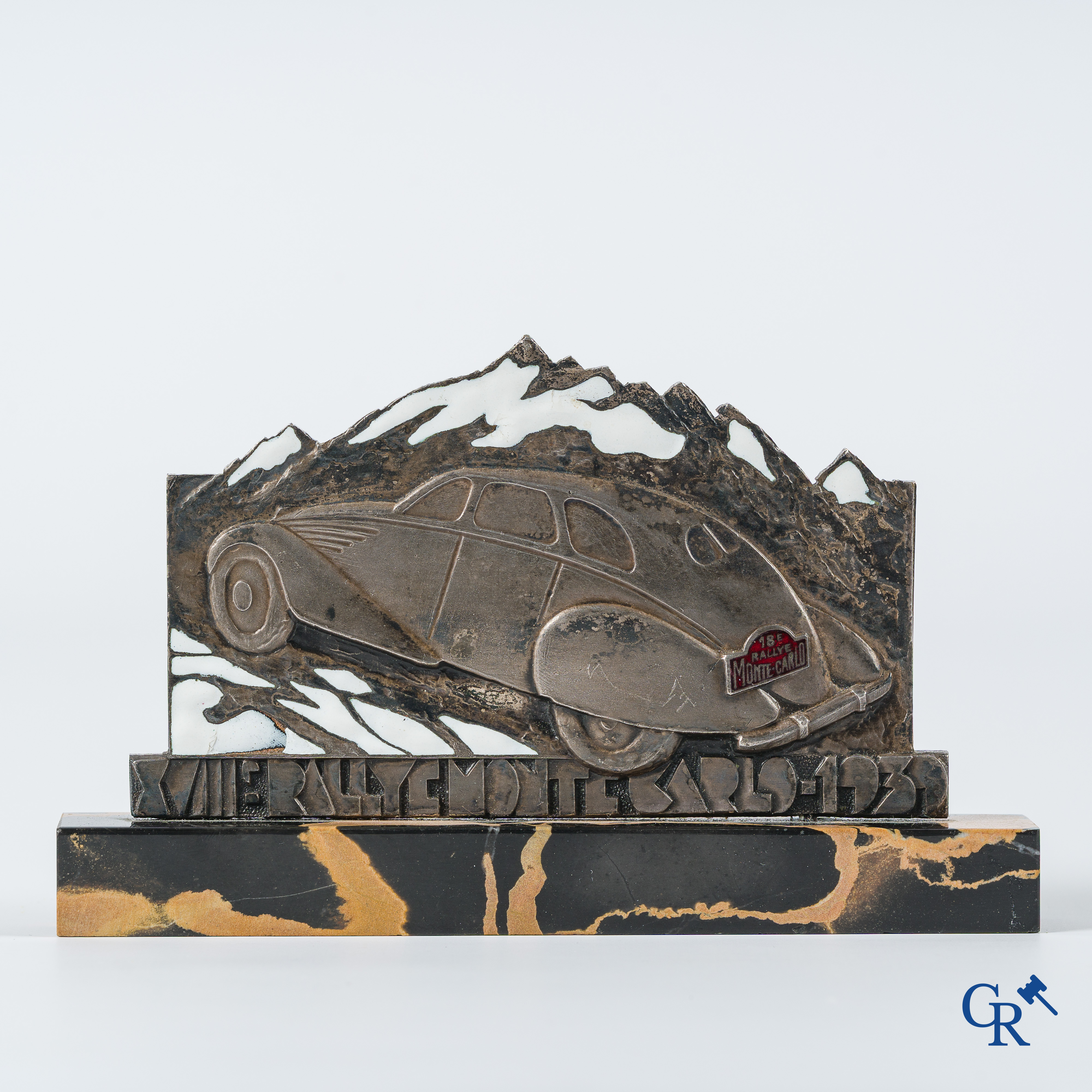Automobilia. Originele trofee in brons voor de 18e Rallye Monte Carlo 1939.