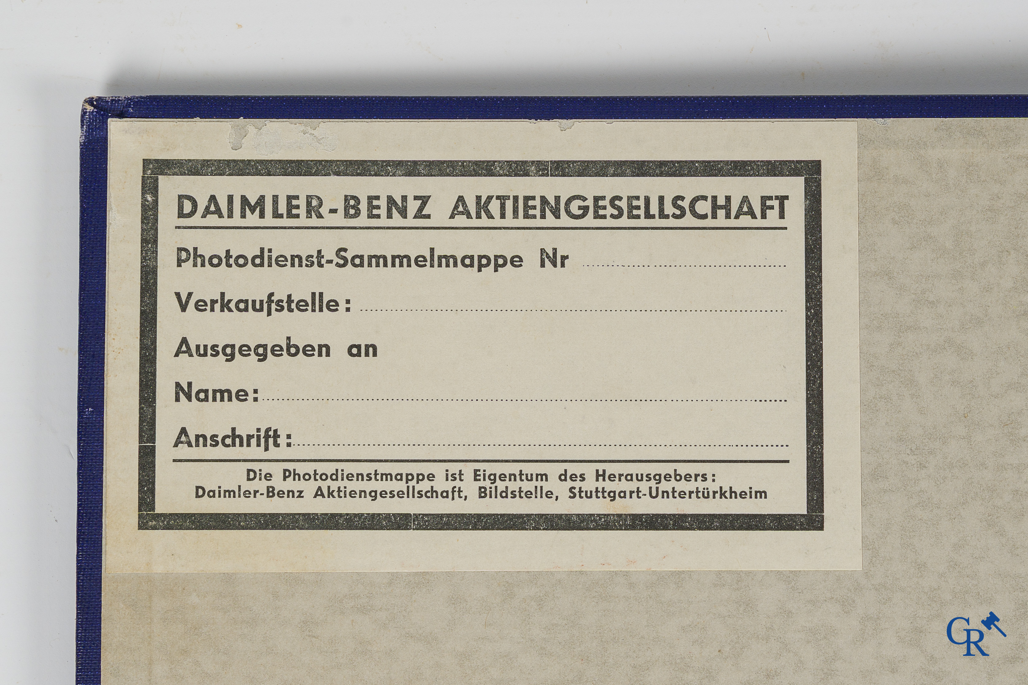 Mercedes-Benz Photodienst. Daimler-Benz A.G. Map met fotocollectie uit 1937. Afdeling Beeldmateriaal, Stuttgart.