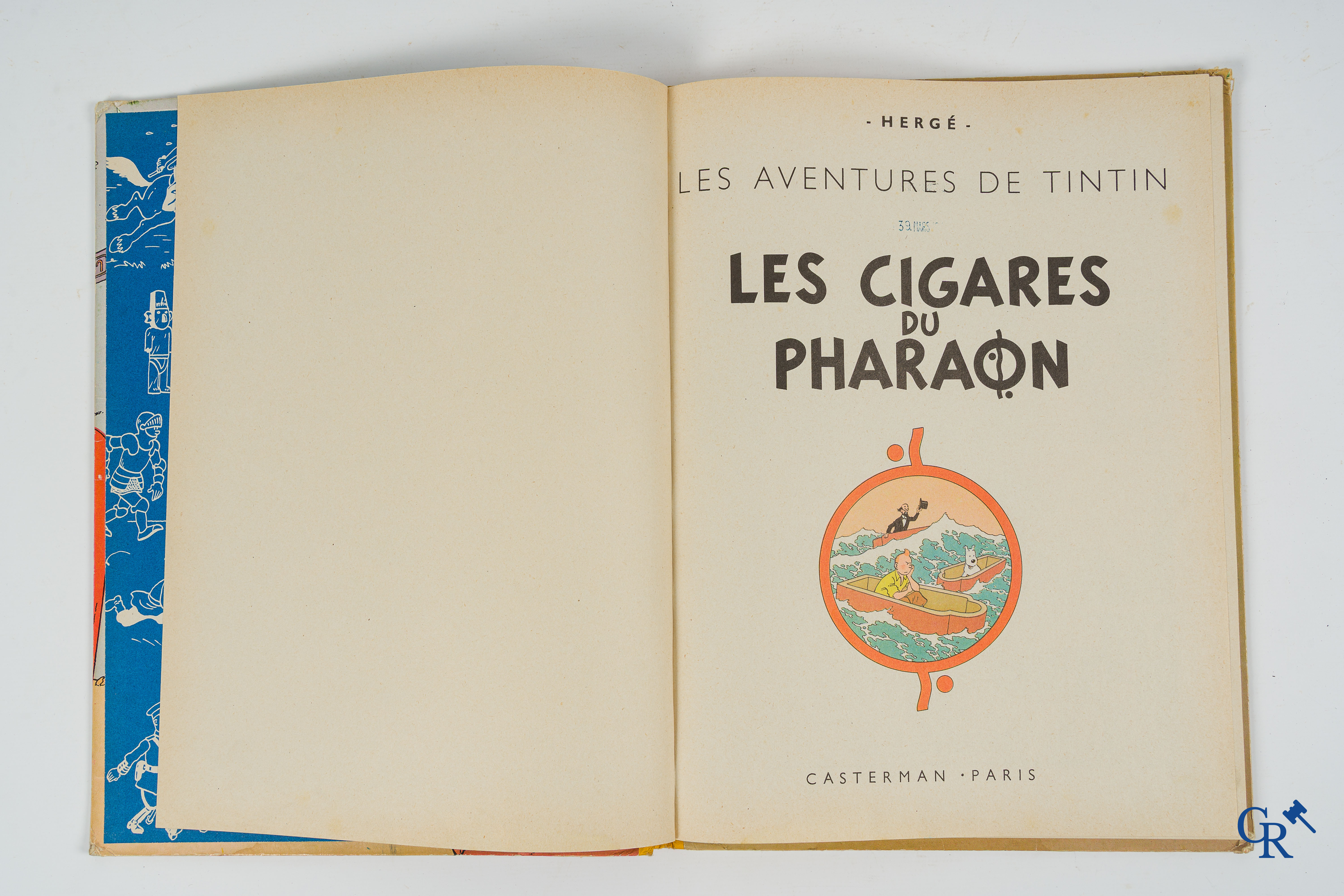 Hergé. Les aventures de Tintin (Kuifje). Les Cigares du Pharaon. Les éditions Casterman-Tournai. 1955.