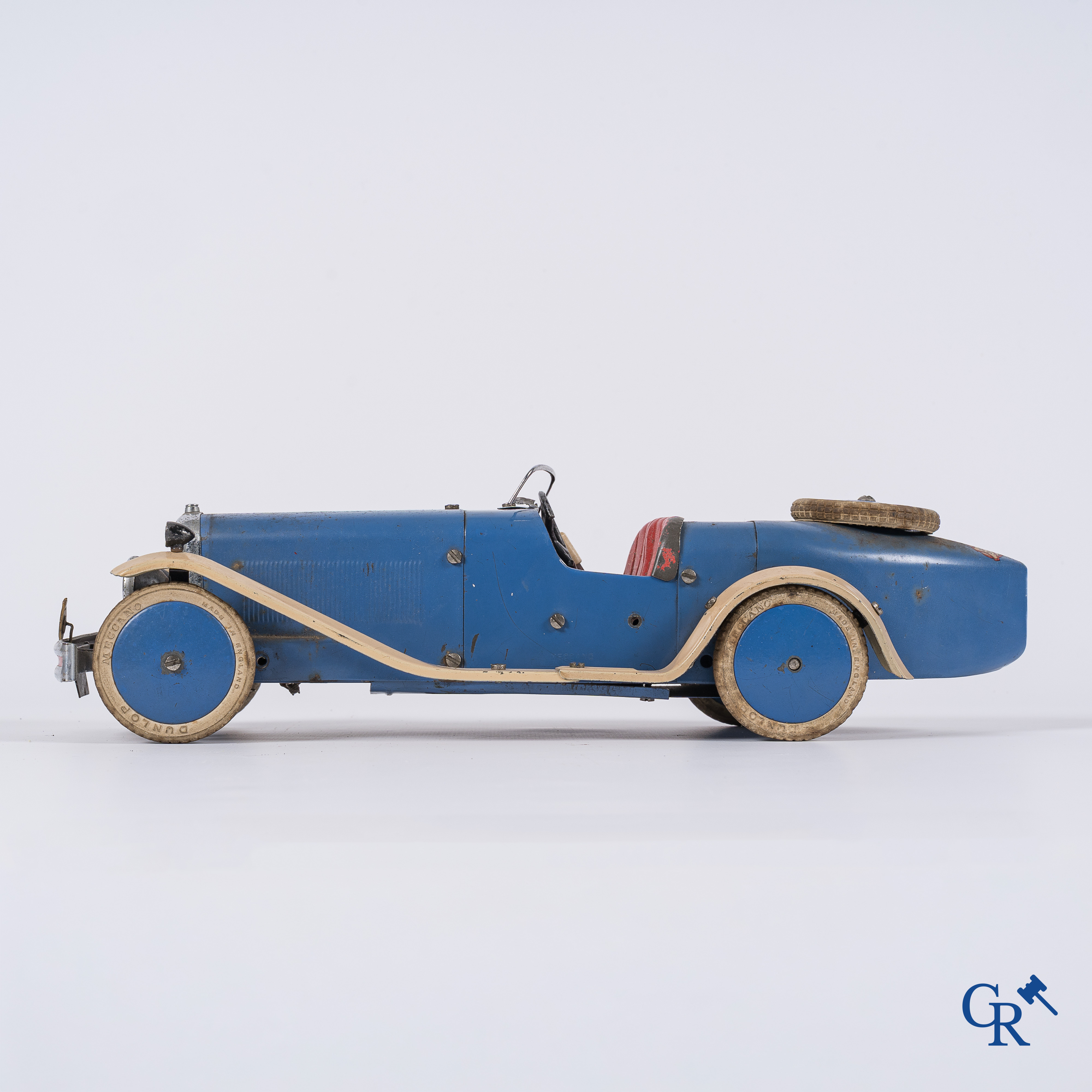 Oud speelgoed. Meccano No. 2 Constructor Car. Metaal met opwindmechanisme. Jaren '30.
