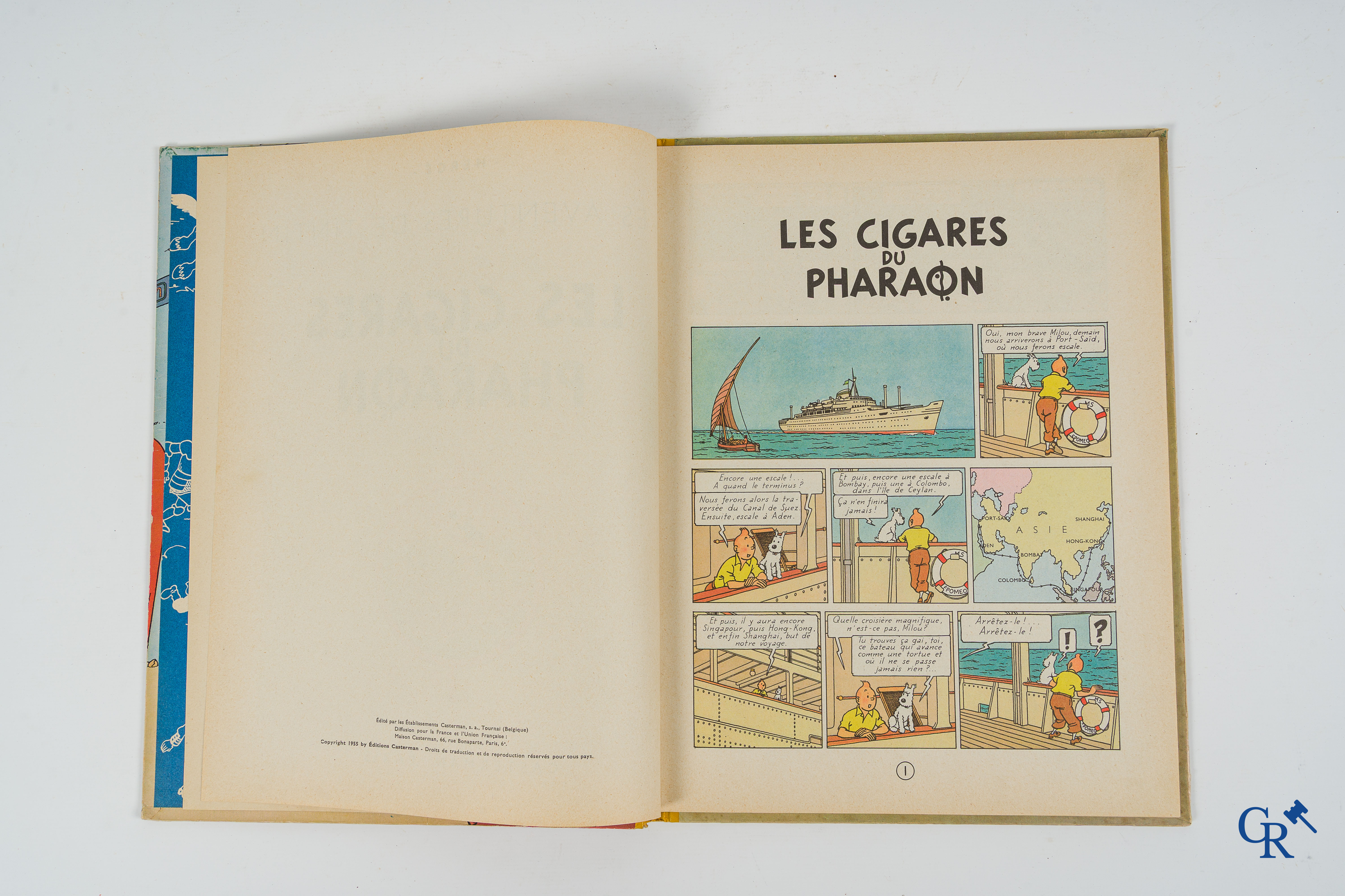 Hergé. Kuifje. Les aventures de Tintin. 2 stripverhalen. "Objectif Lune" en "Les Cigares du Pharaon". Casterman.