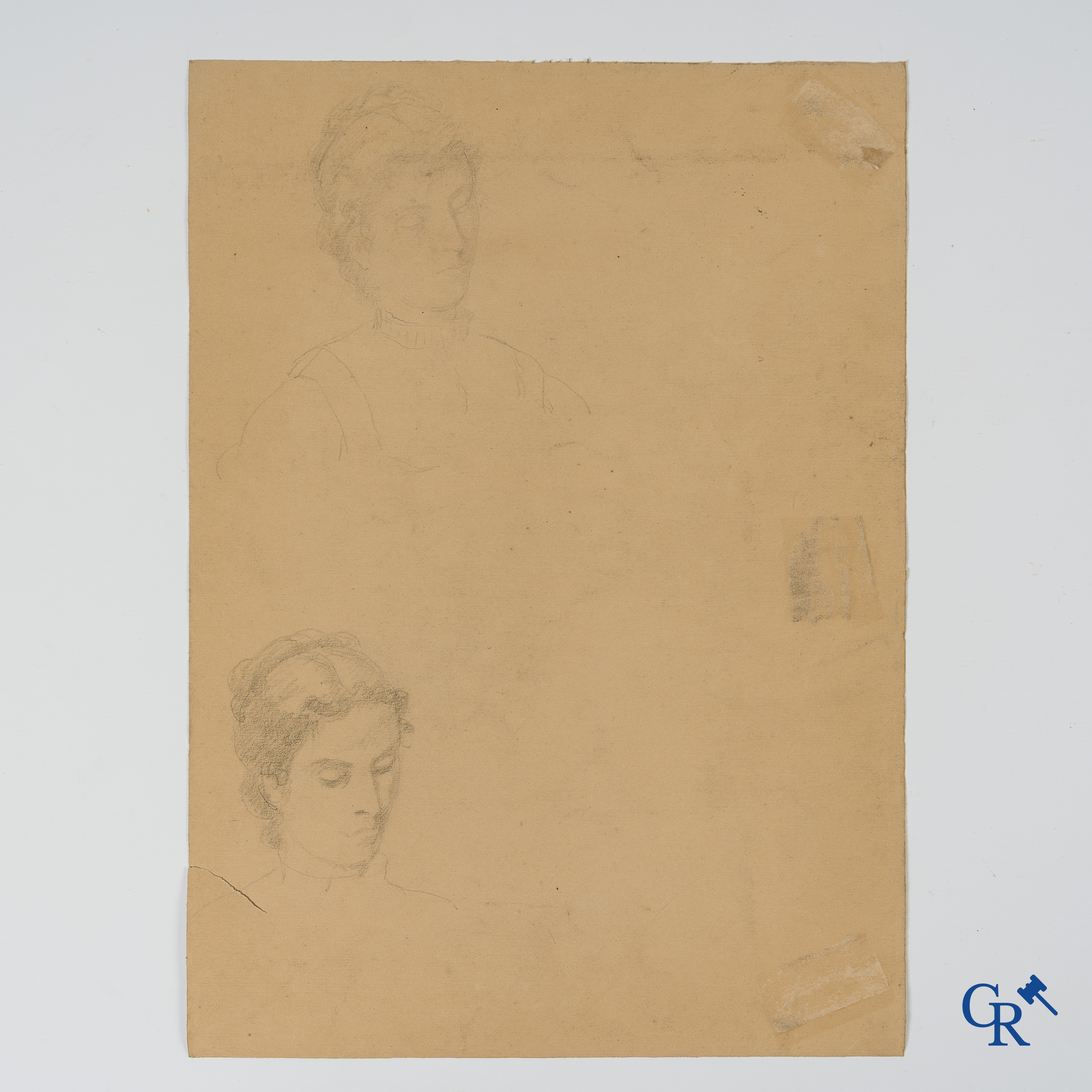 Firmin Bouisset (1859-1925) Schets van een lezende Jacques Bouisset. Potlood op papier.