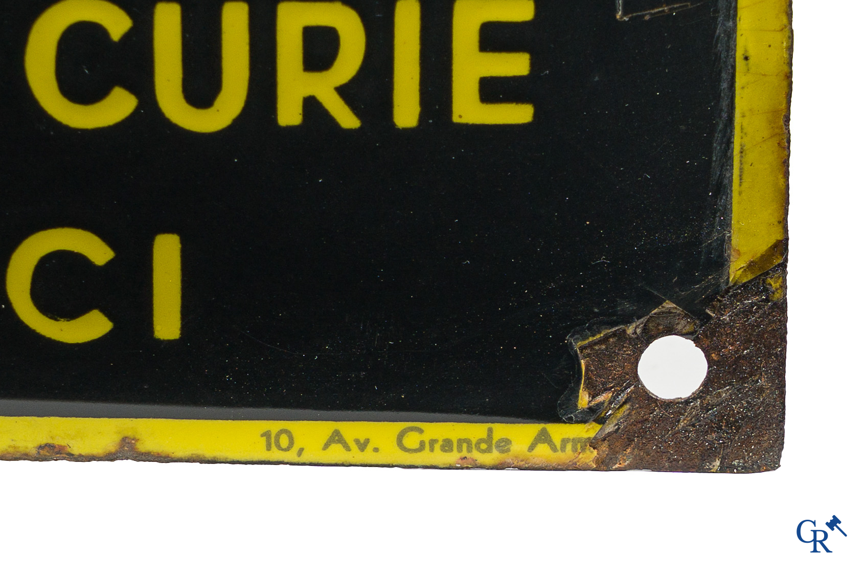Tho-Radia. Emaille reclamebord met ingewerkte thermometer. Ferro-émail. Franse makelij tussen 1932 en 1937.