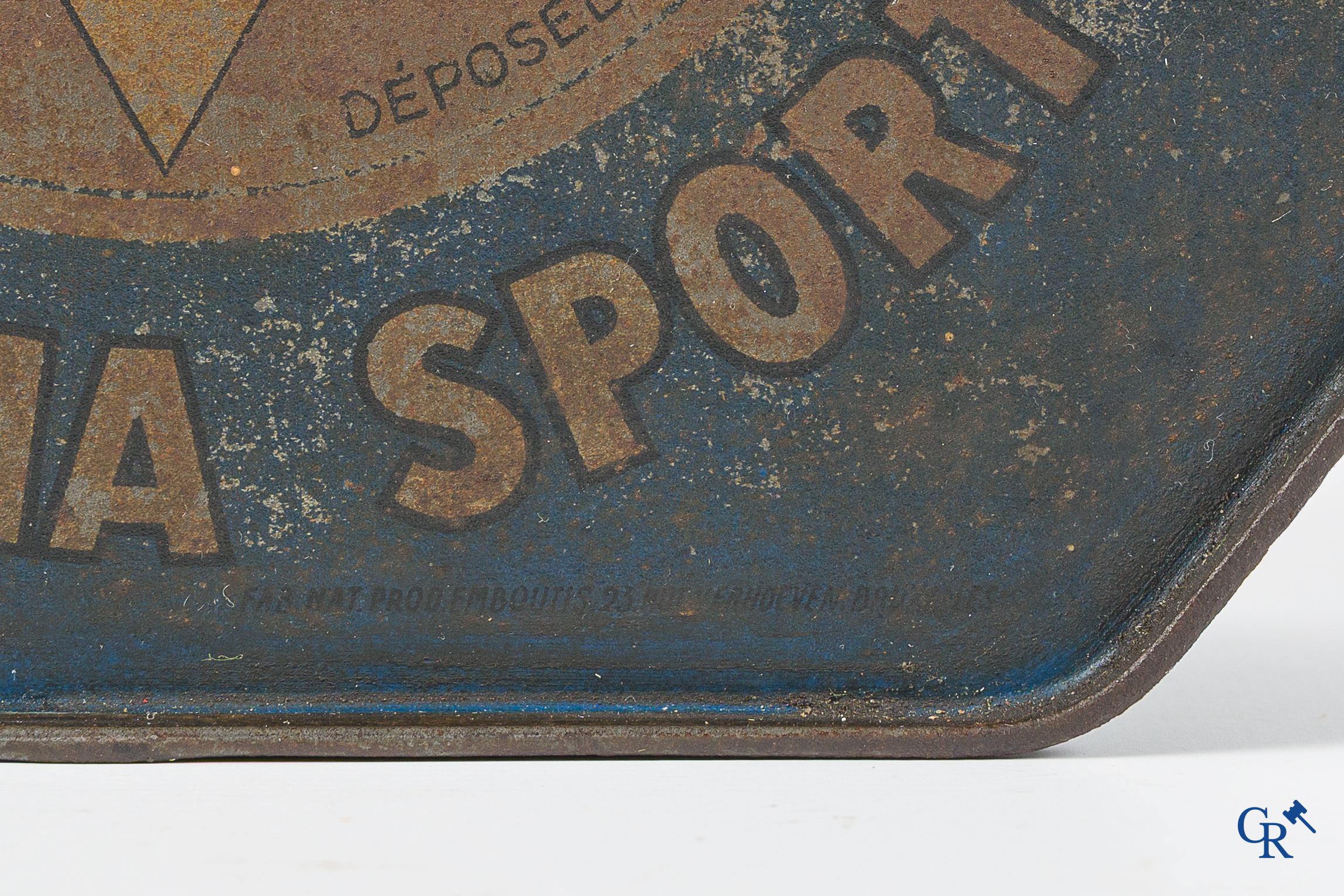 Automobilia. Huile Purfina Sport. 5-hoekig of pentagoon olieblik. Circa 1910-1920.