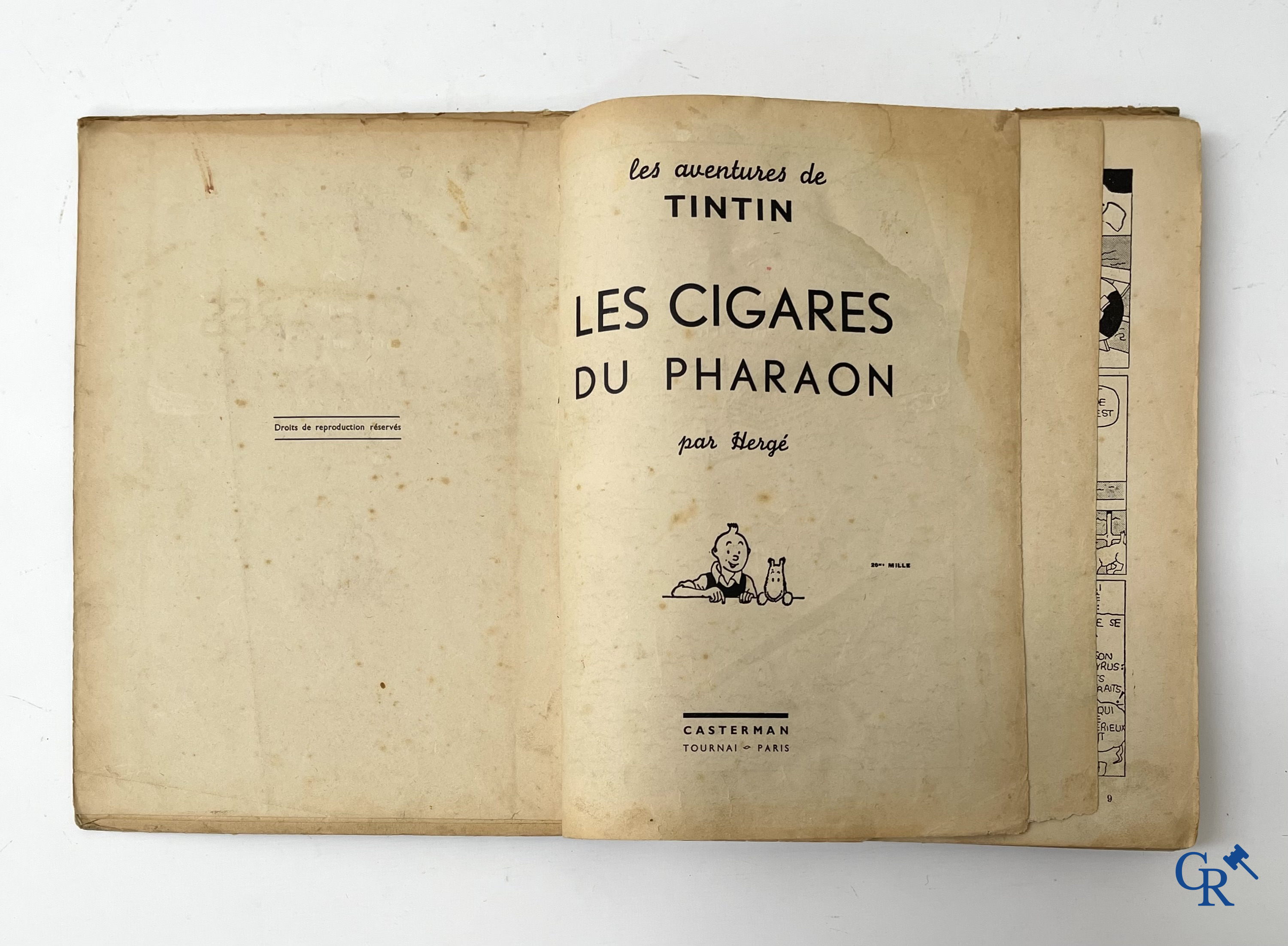 Hergé. 8 oude Kuifjes albums waaronder drukken in zwart-wit.
