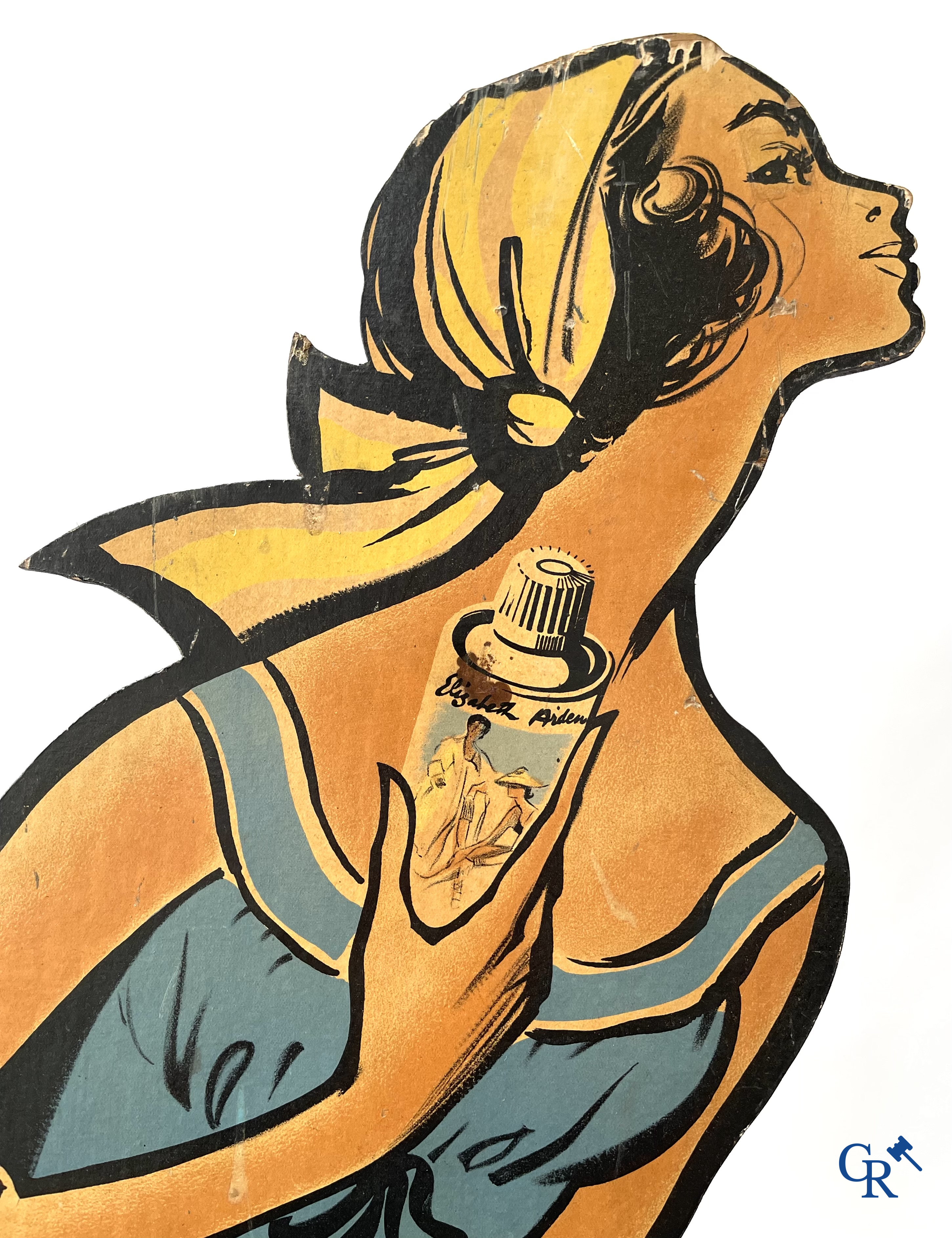 Elizabeth Arden. Grote uitstal publiciteit voor de schoonheidsproducten van Elizabeth Arden. Circa 1950.