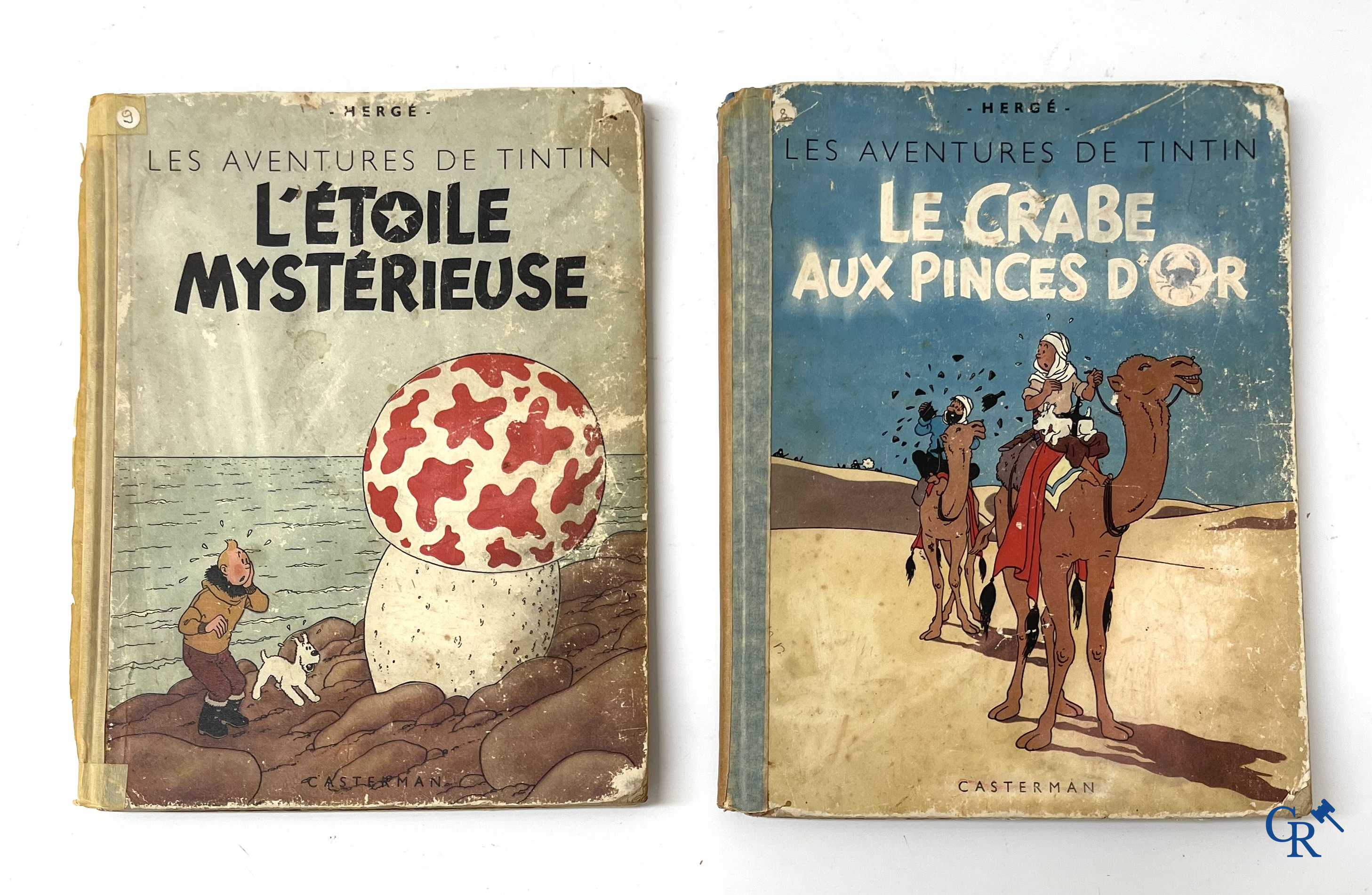 Hergé. 8 oude Kuifjes albums waaronder drukken in zwart-wit.