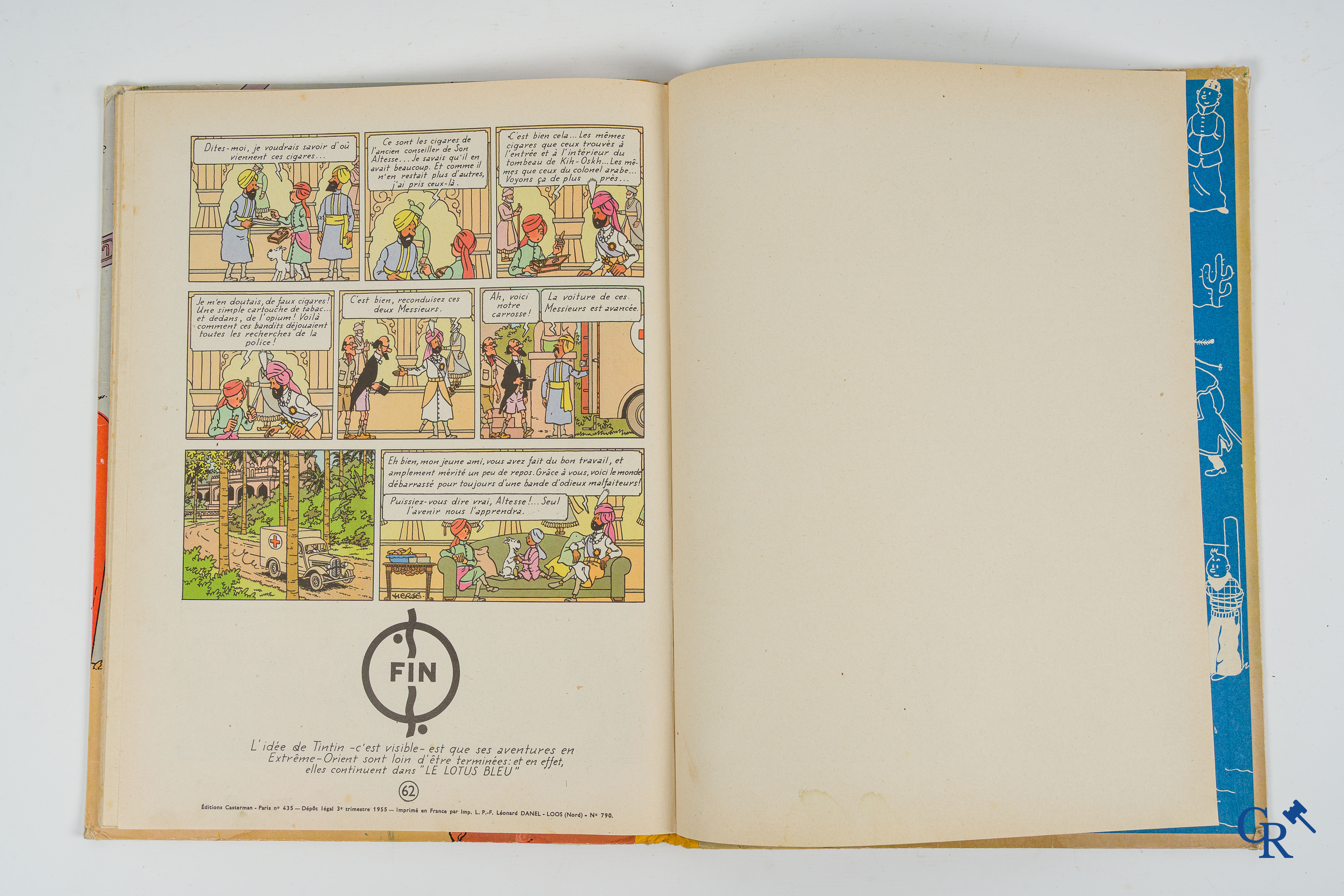 Hergé. Les aventures de Tintin (Kuifje). Les Cigares du Pharaon. Les éditions Casterman-Tournai. 1955.