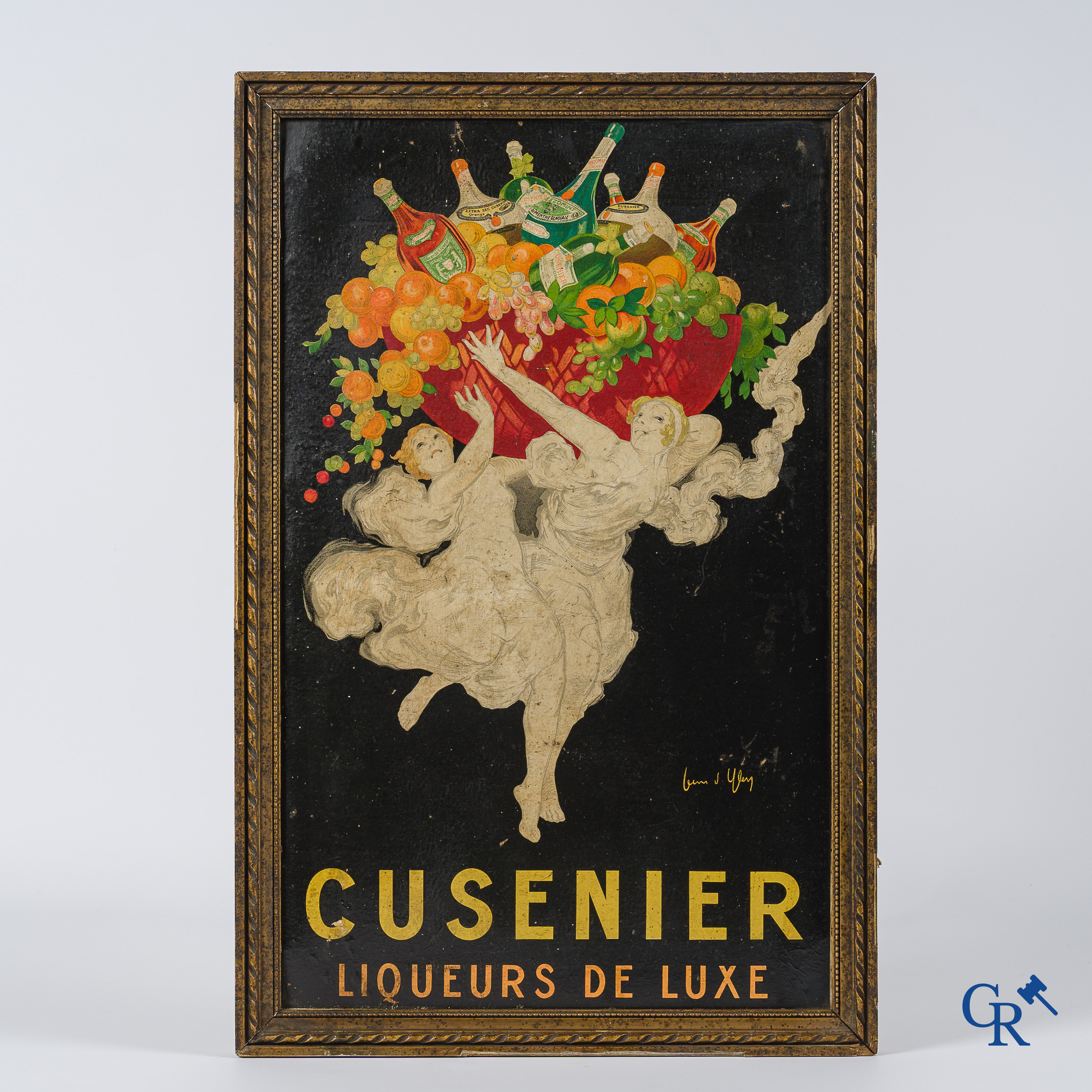 Jean D'Ylen, Jean-Paul Beguin (1886-1938) Cusenier, Liqueurs De Luxe. Publiciteitskarton in de originele kader.