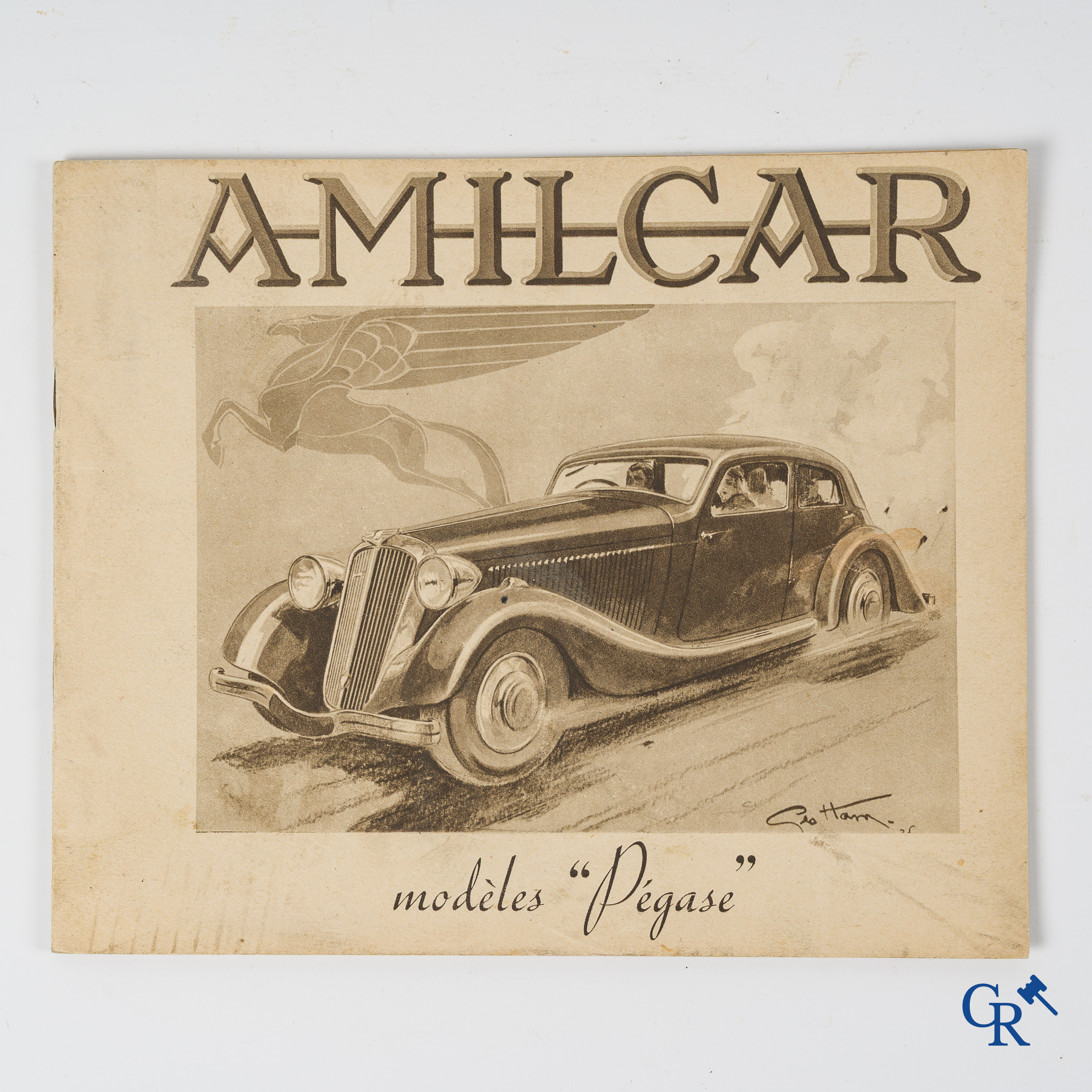 Automobilia. Géo Ham voor Amilcar. Originele publiciteitsfolder voor Amilcar, modèles Pégase. 1935-1936.