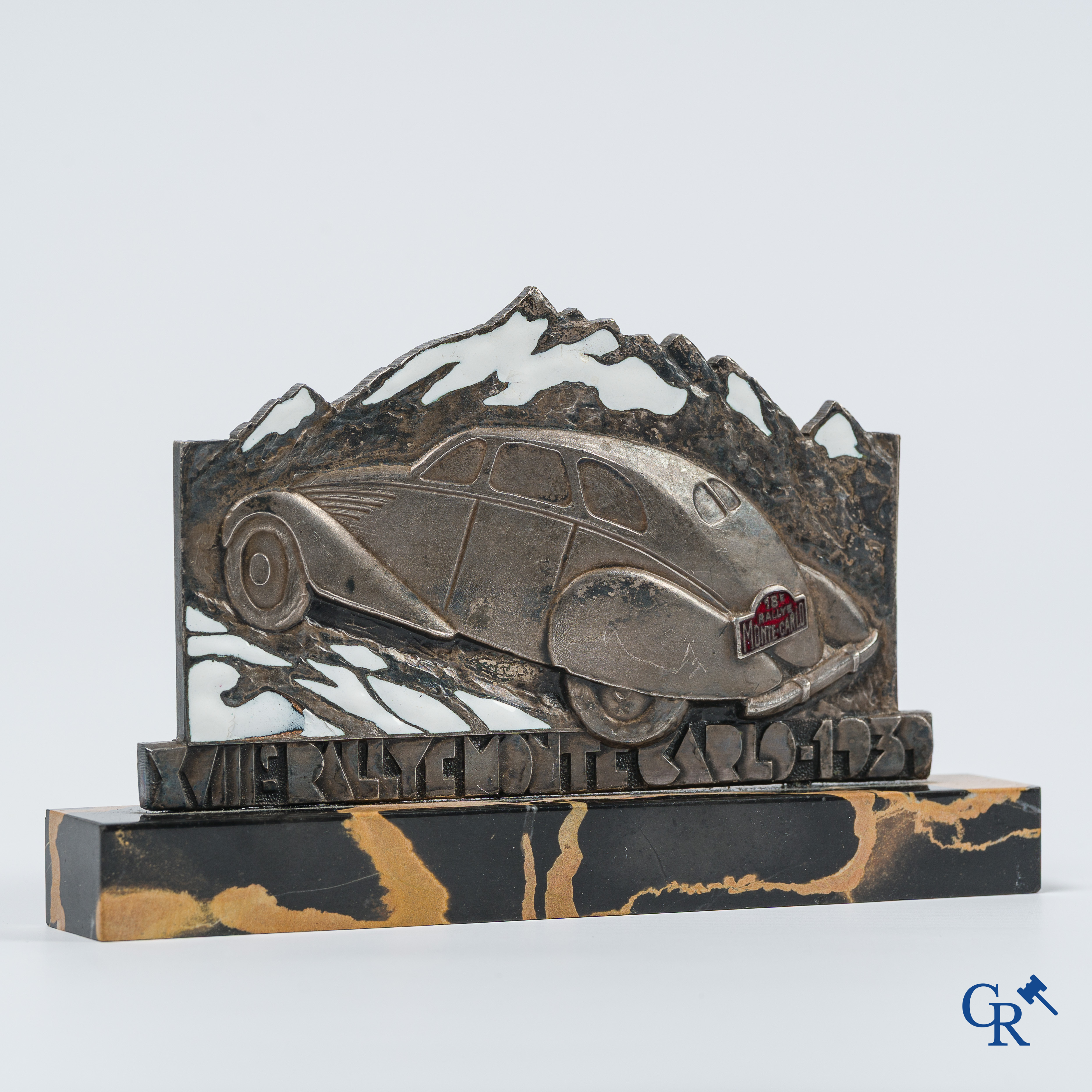 Automobilia. Originele trofee in brons voor de 18e Rallye Monte Carlo 1939.
