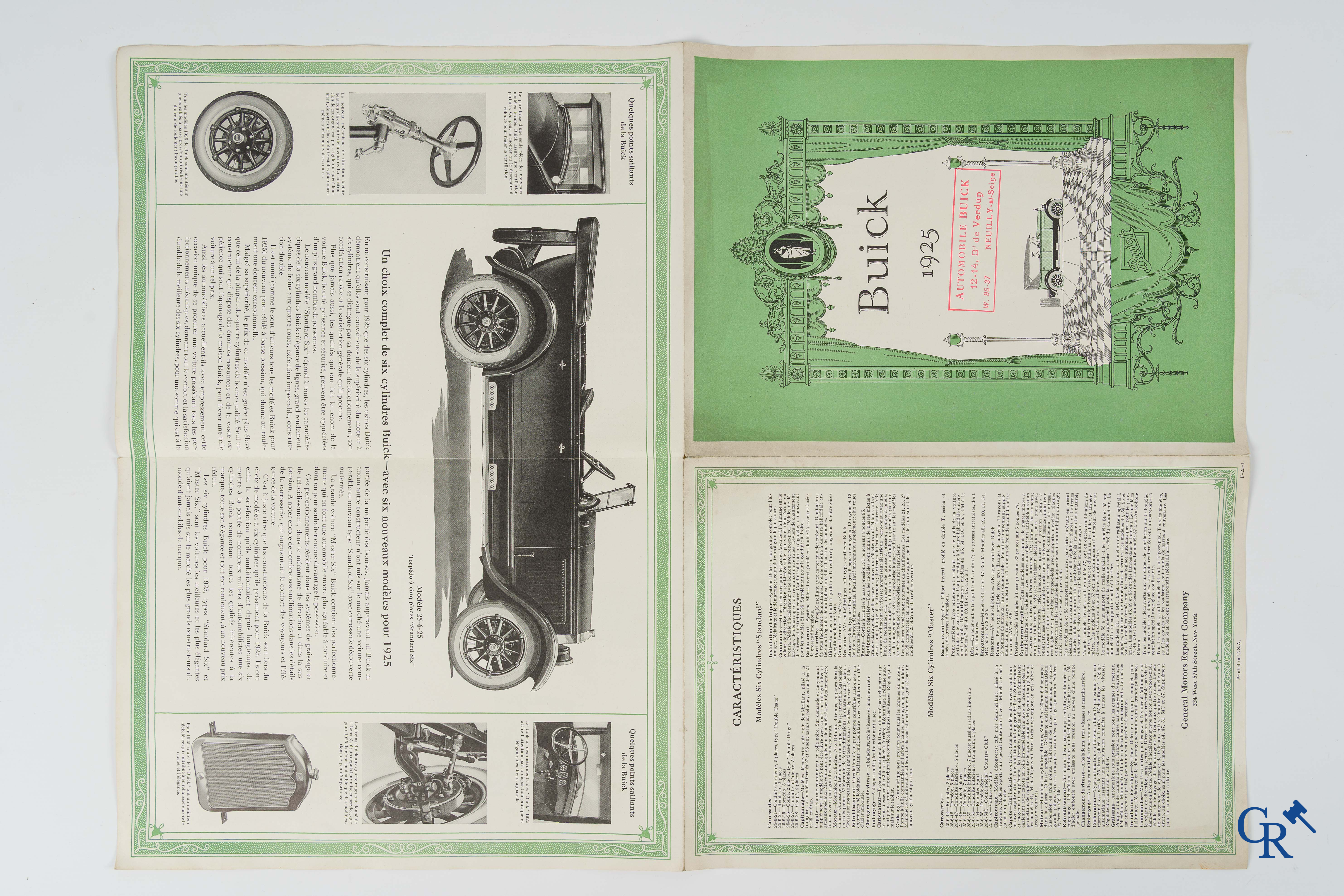 Automobilia. Buick. Luxueuse opvouwbare publiciteitsfolder voor de nieuwe modellen Buick van 1925.