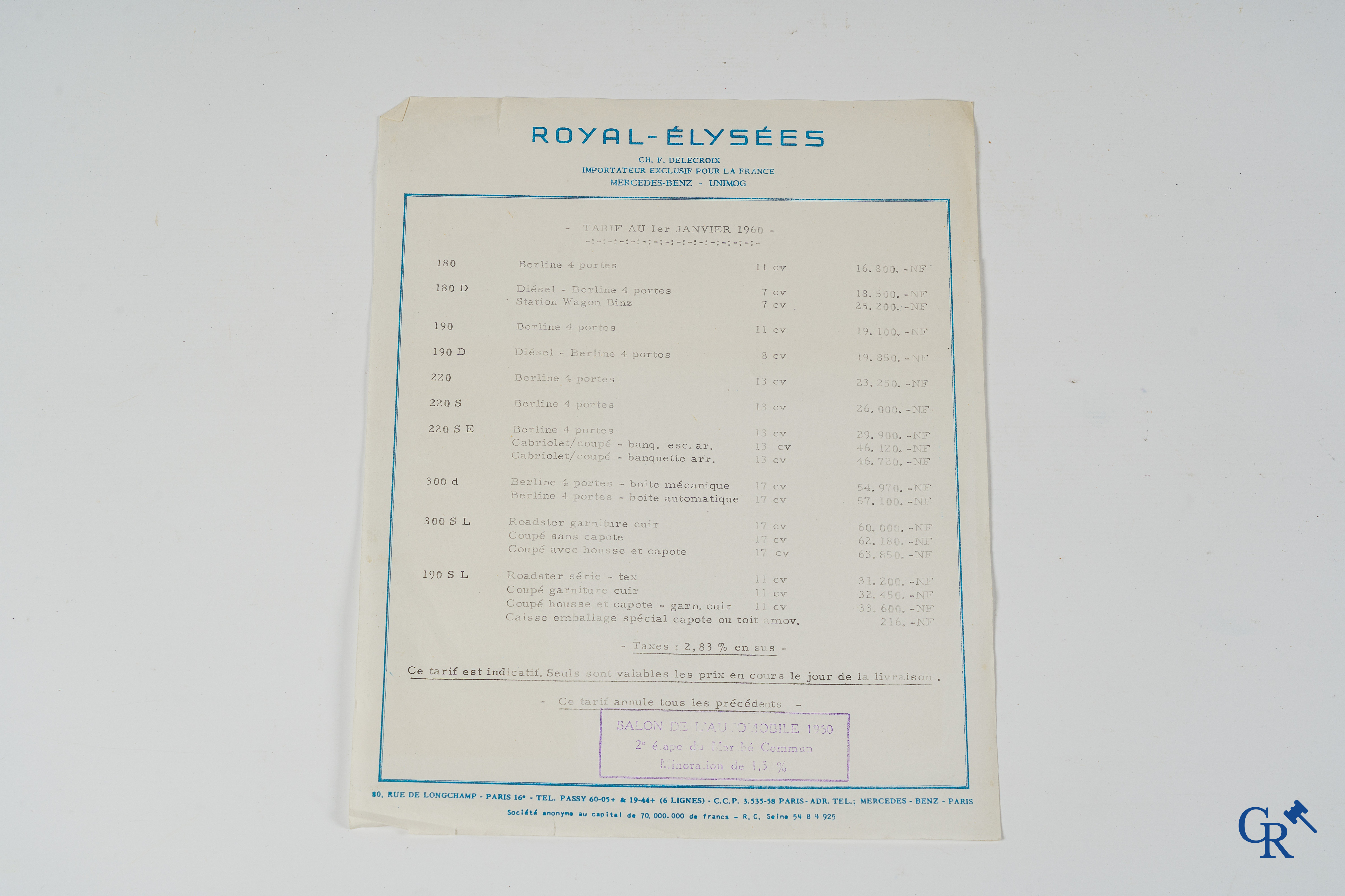 Automobilia. Mercedes Benz. Interessant en uitgebreid lot publiciteitsfolders en documentatie.
