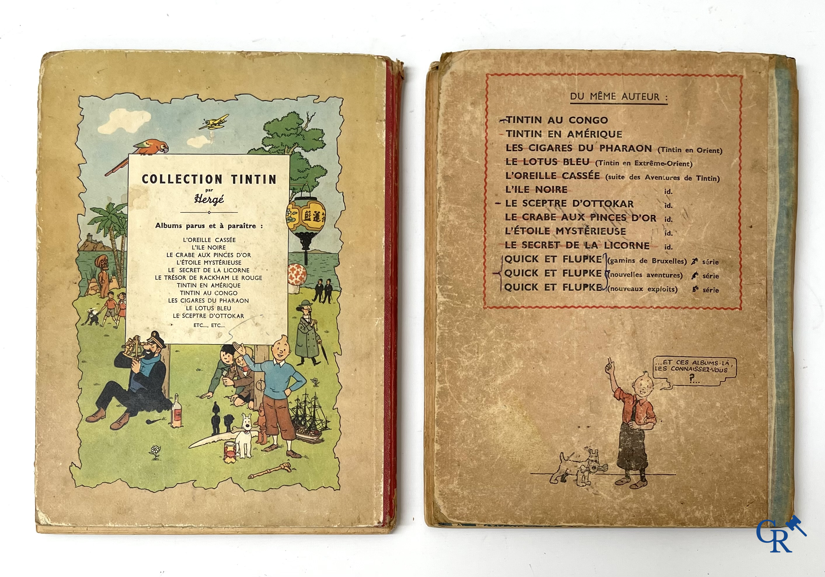 Hergé. 8 oude Kuifjes albums waaronder drukken in zwart-wit.