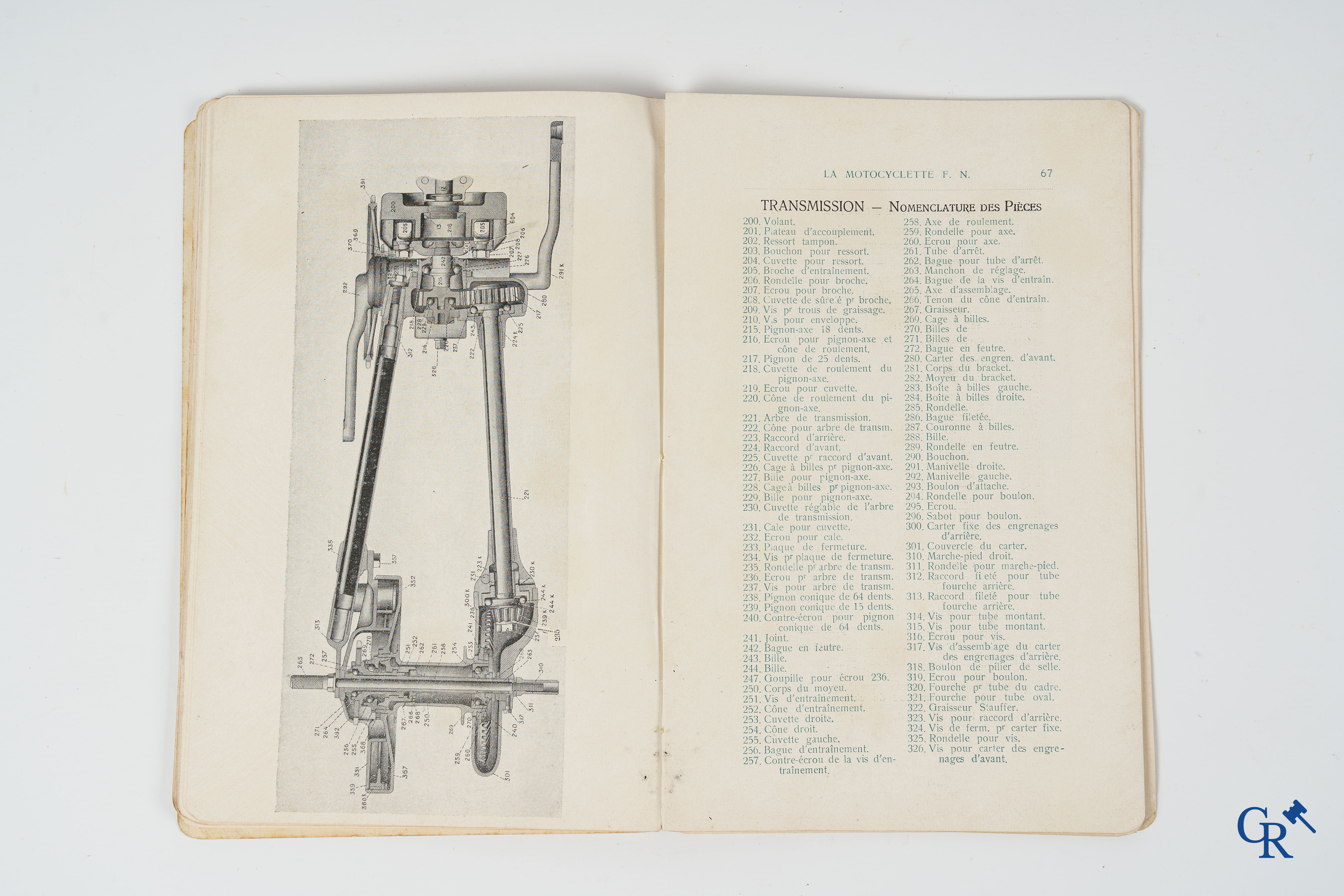 FN. Fabrique Nationale, Herstal-Luik. Originele onderhoudsboek voor de 4 cylinder motorfiets F.N., model 1907.