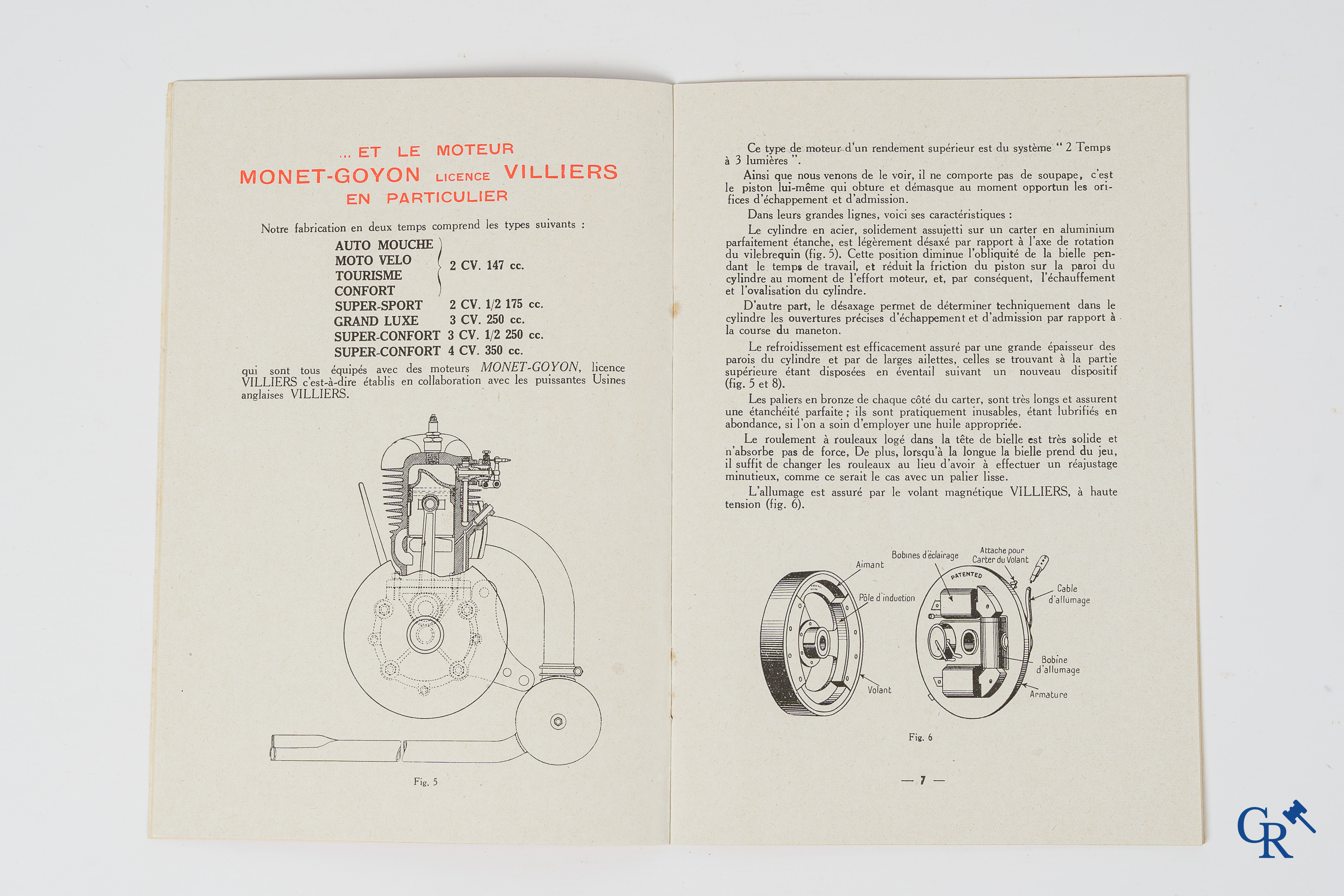 Monet & Goyon. Originele smeer- en onderhoudsboek voor 2-takt motorfietsen en een flyer voor de Super Sport.