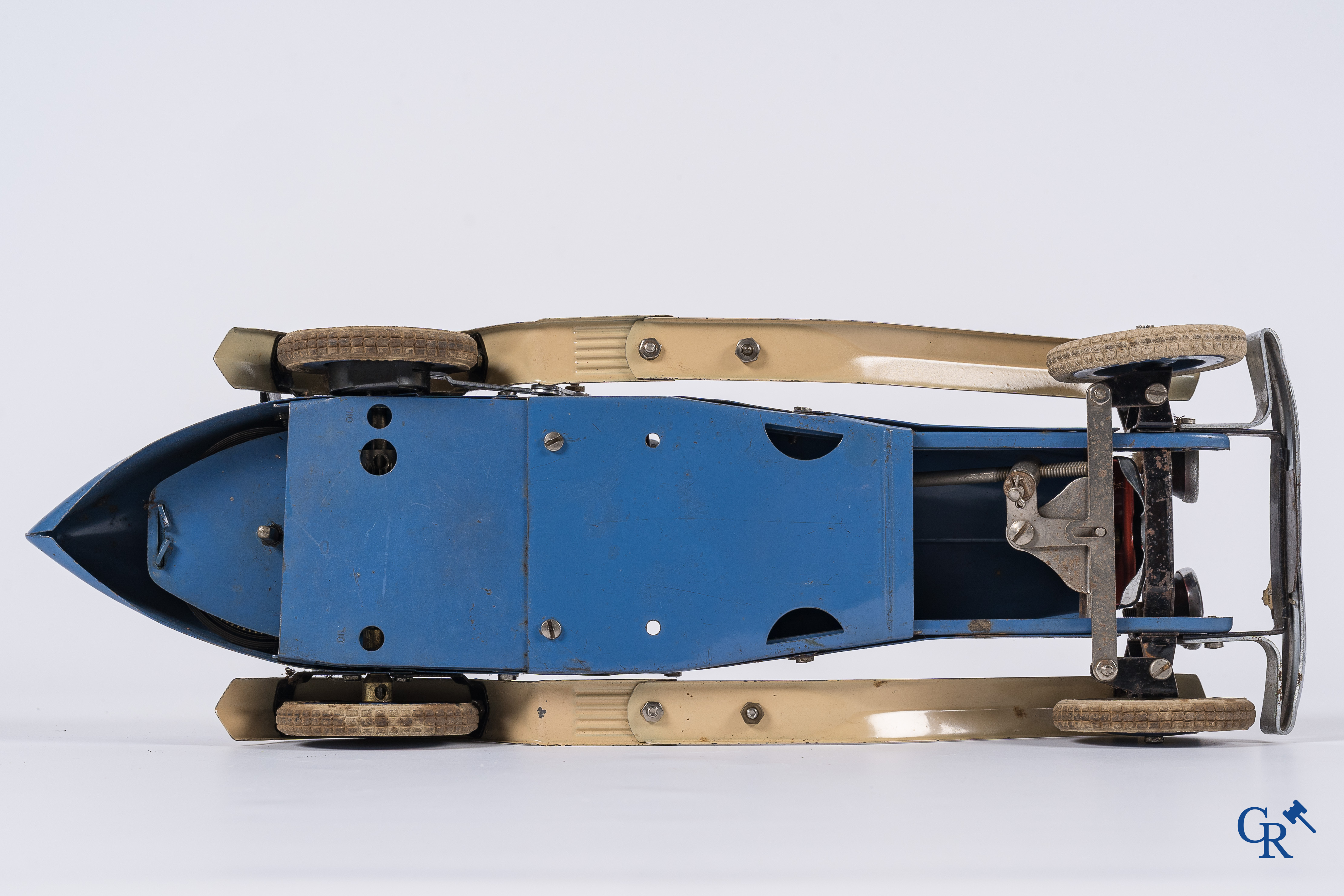Oud speelgoed. Meccano No. 2 Constructor Car. Metaal met opwindmechanisme. Jaren '30.