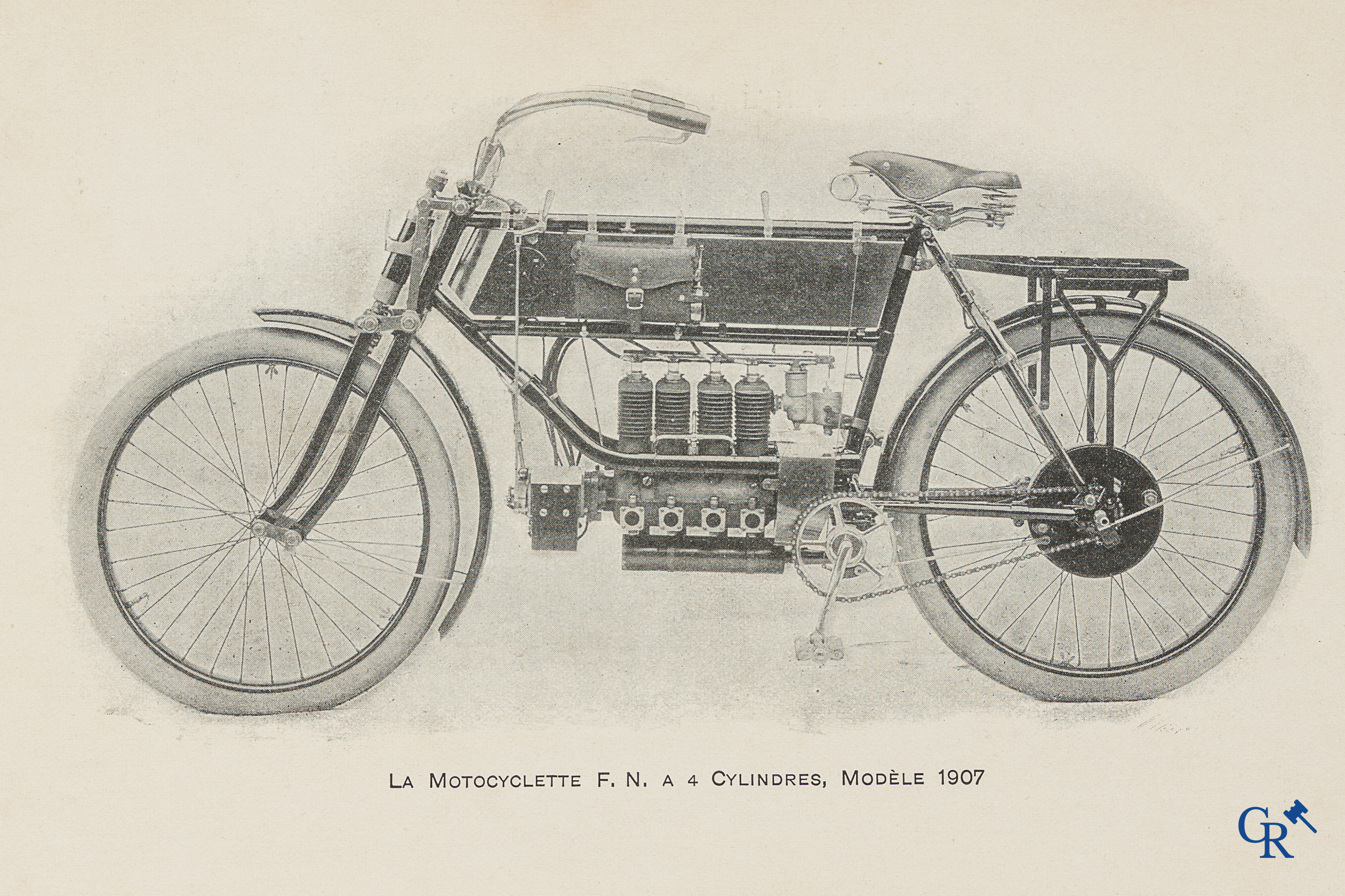 FN. Fabrique Nationale. Publiciteitsfolder-handleiding voor de 4 cilinder motorfiets F.N., model 1907.