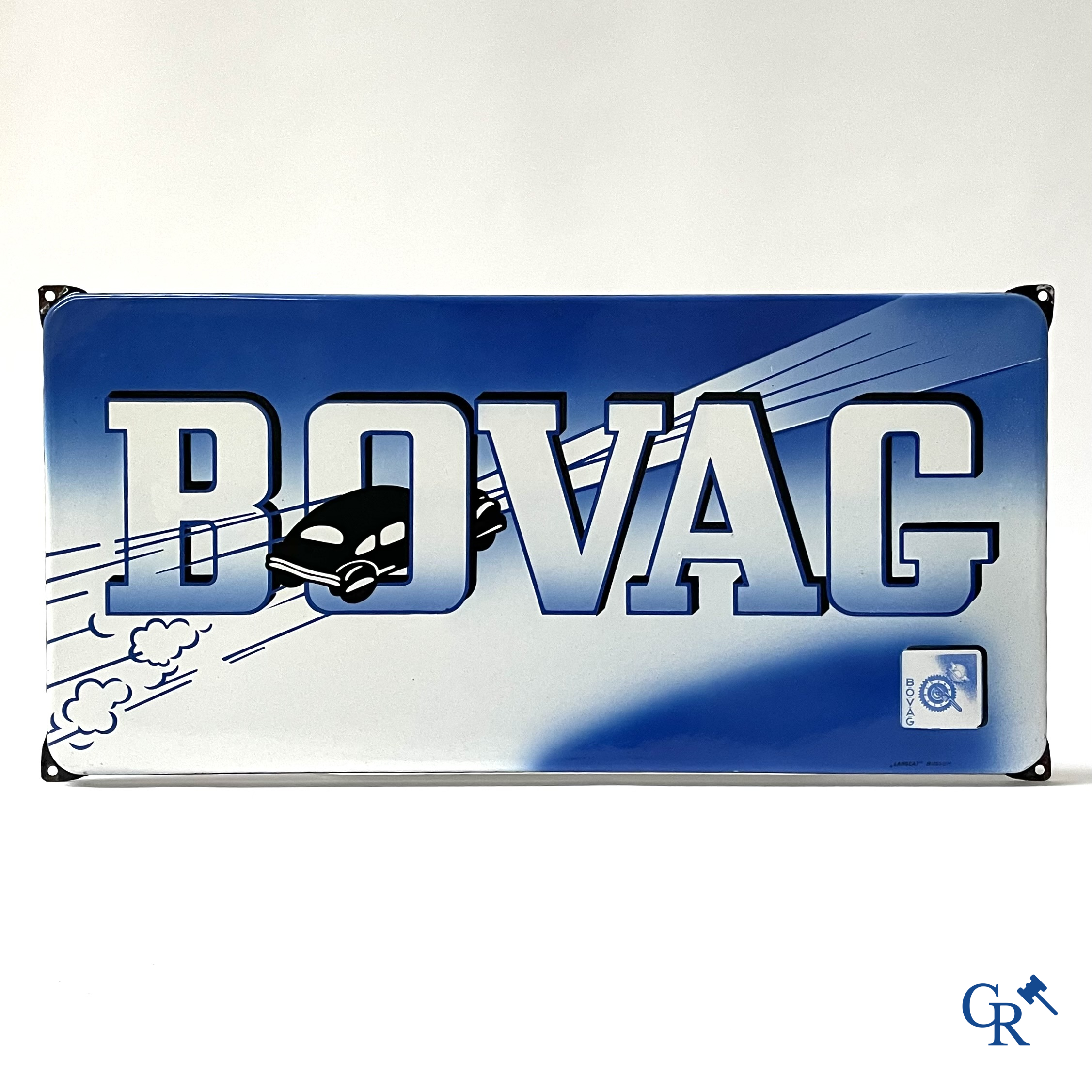 Bovag, emaille reclamebord voor de Bond Van Automobielhandelaren en Garagehouders. Langcat Bussum.