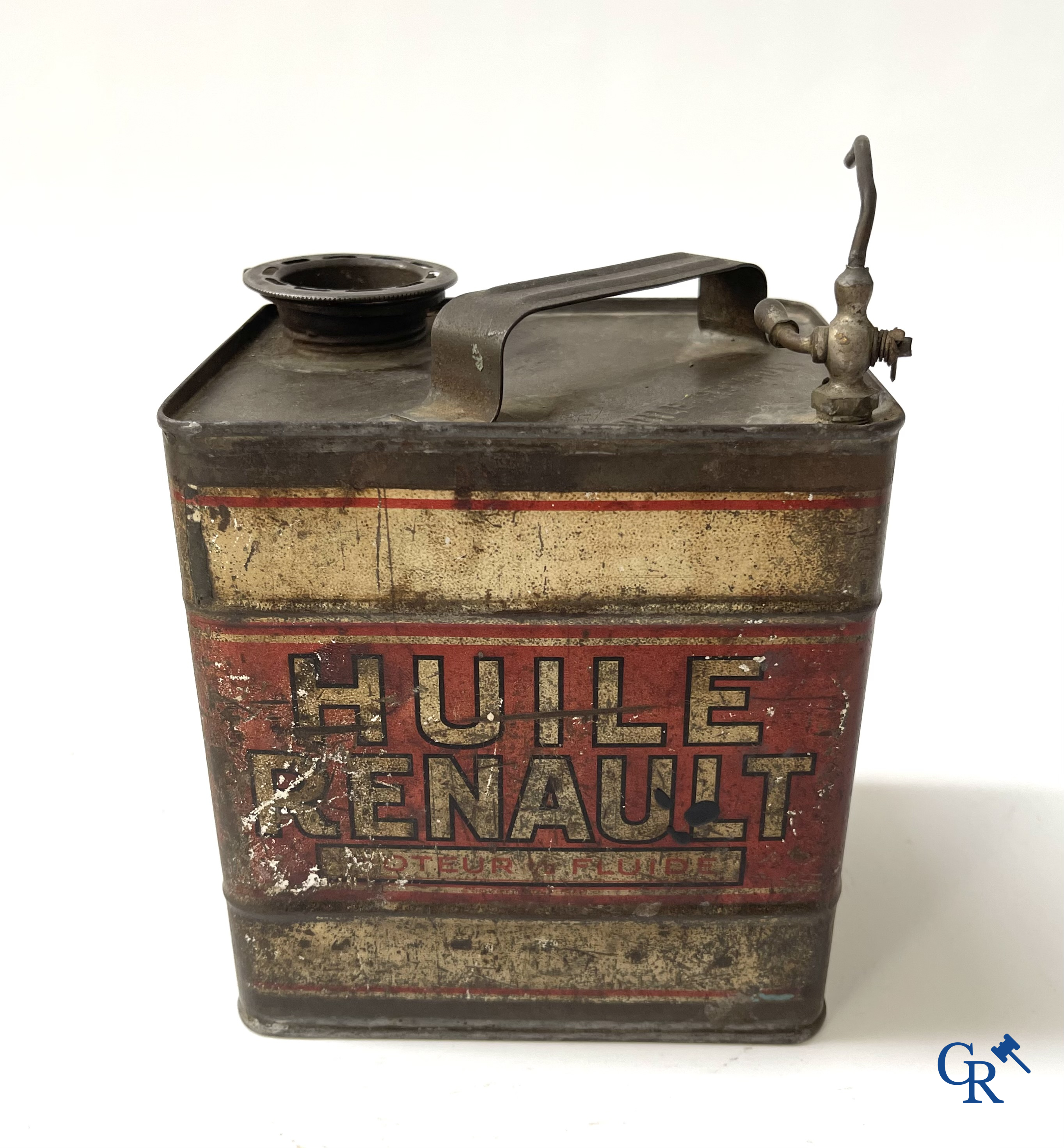 Automobilia. 3 vroege olieblikken voor motorolie. Huile Renault, Huile CIP Motrix, Huile Vitesse. Circa 1920.