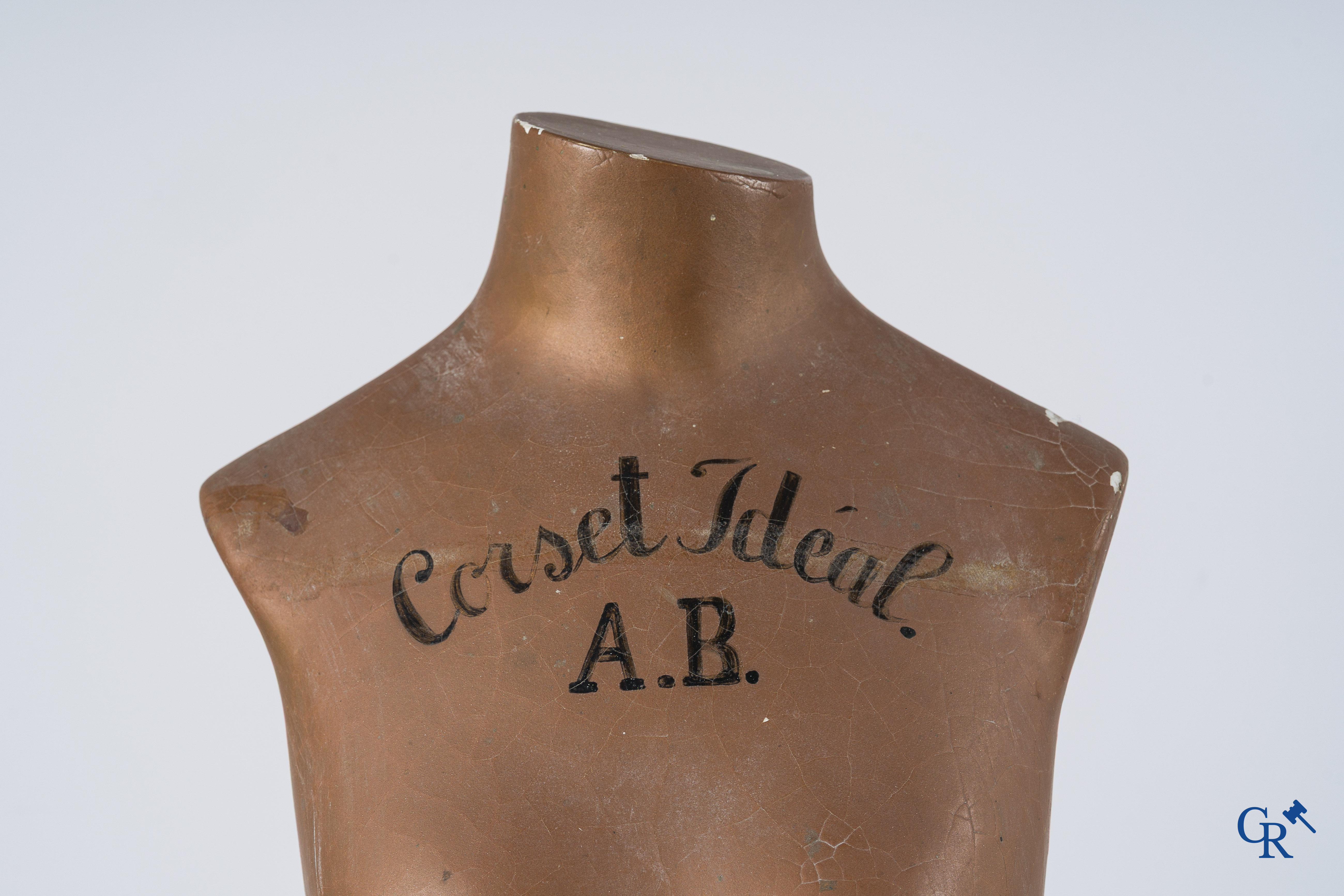 Corset Idéal A.B. Publiciteits buste voor lingerie van het franse merk Auguste Bain. Jaren '30.