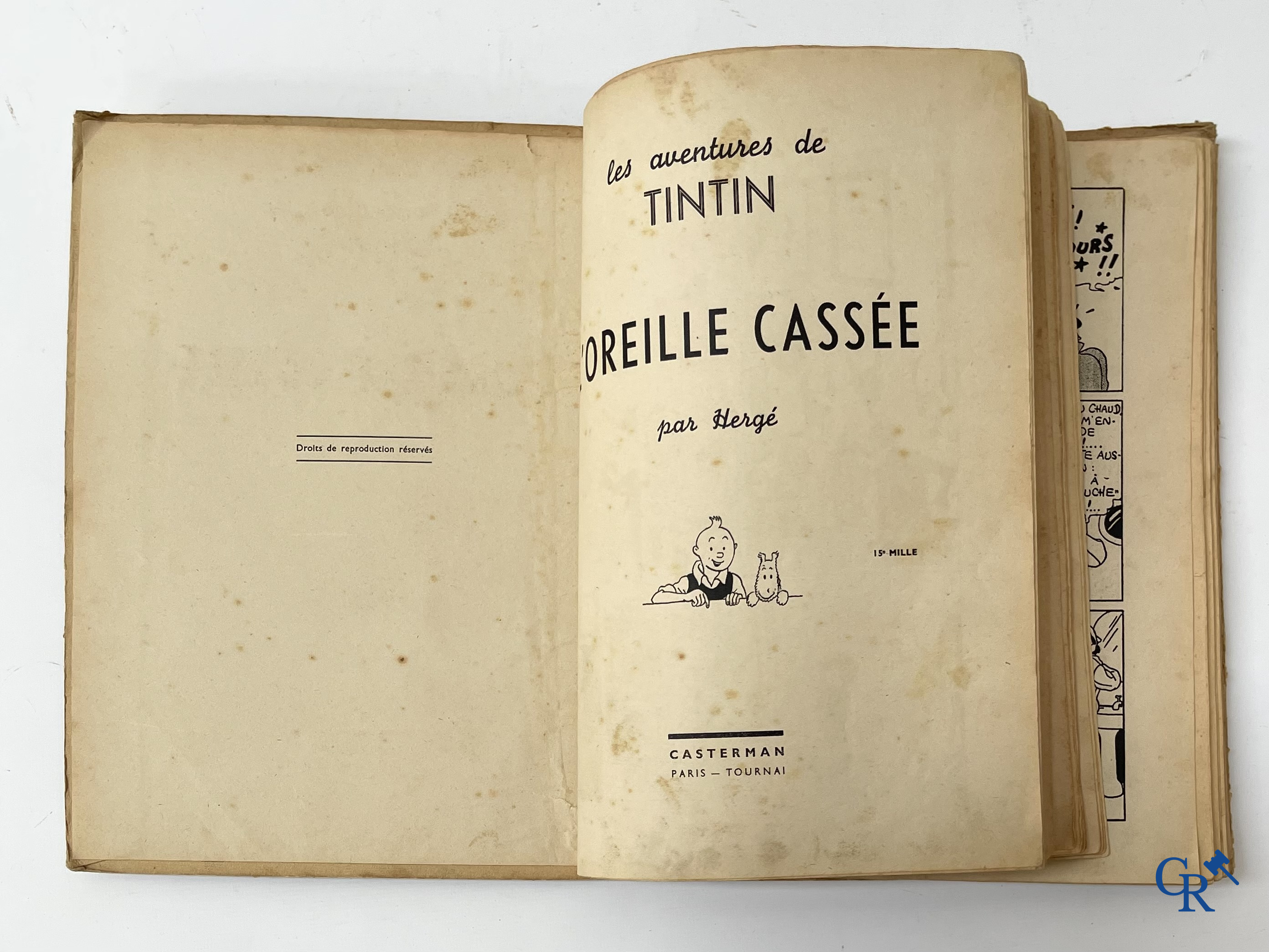 Hergé. 8 oude Kuifjes albums waaronder drukken in zwart-wit.