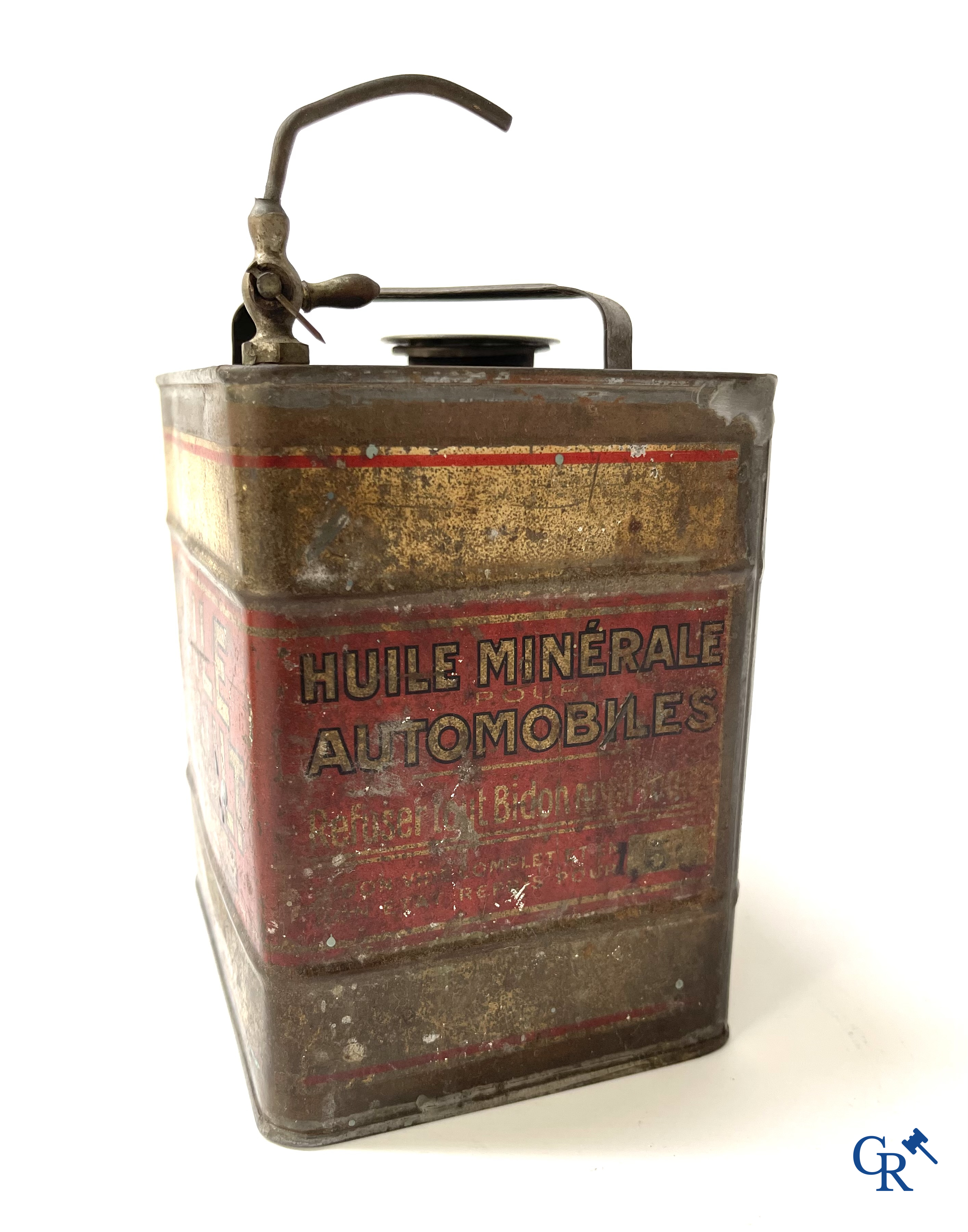 Automobilia. 3 vroege olieblikken voor motorolie. Huile Renault, Huile CIP Motrix, Huile Vitesse. Circa 1920.