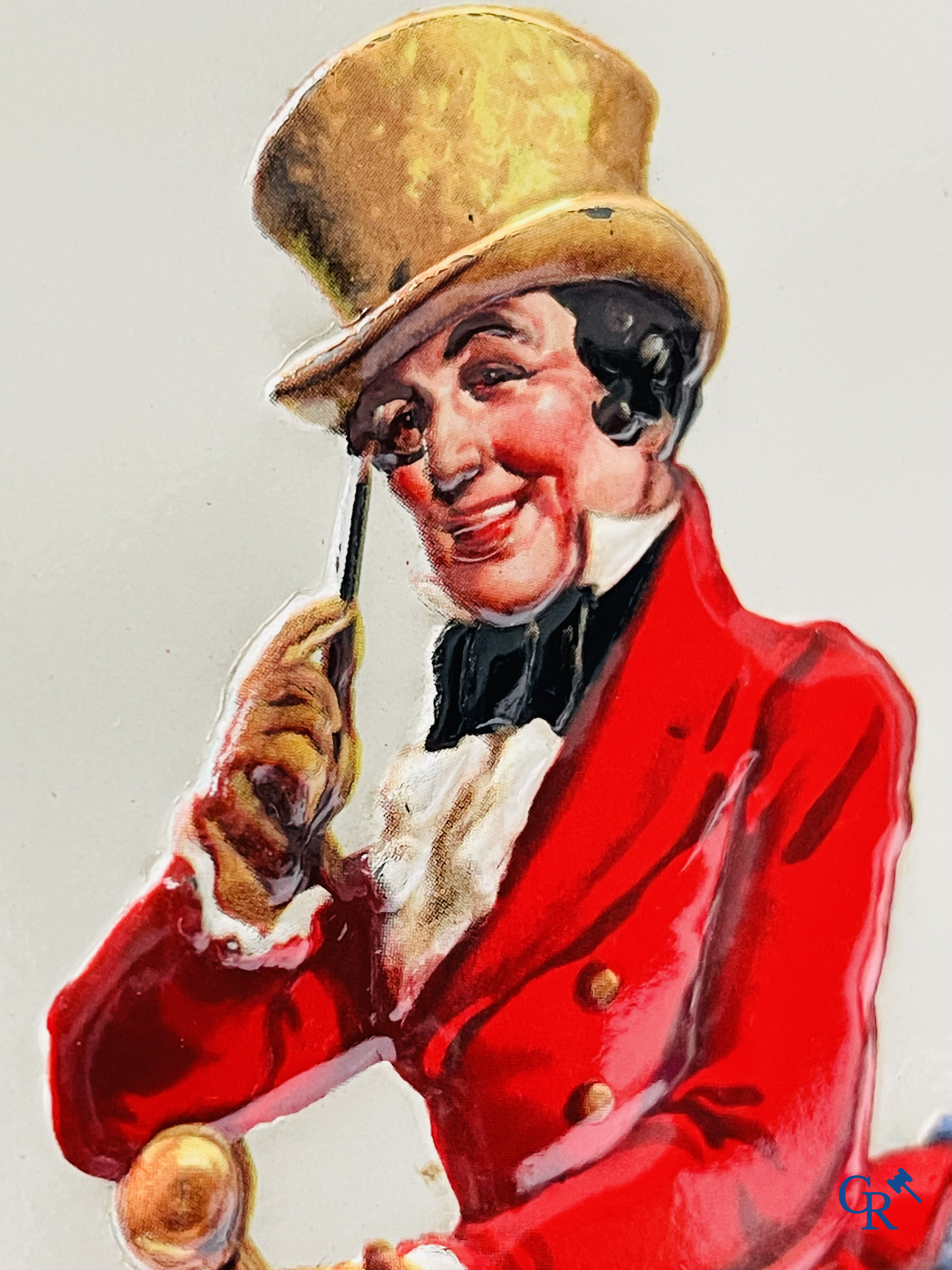 Johnnie Walker, een publiciteits kalender in bedrukt blik. 50'er jaren.