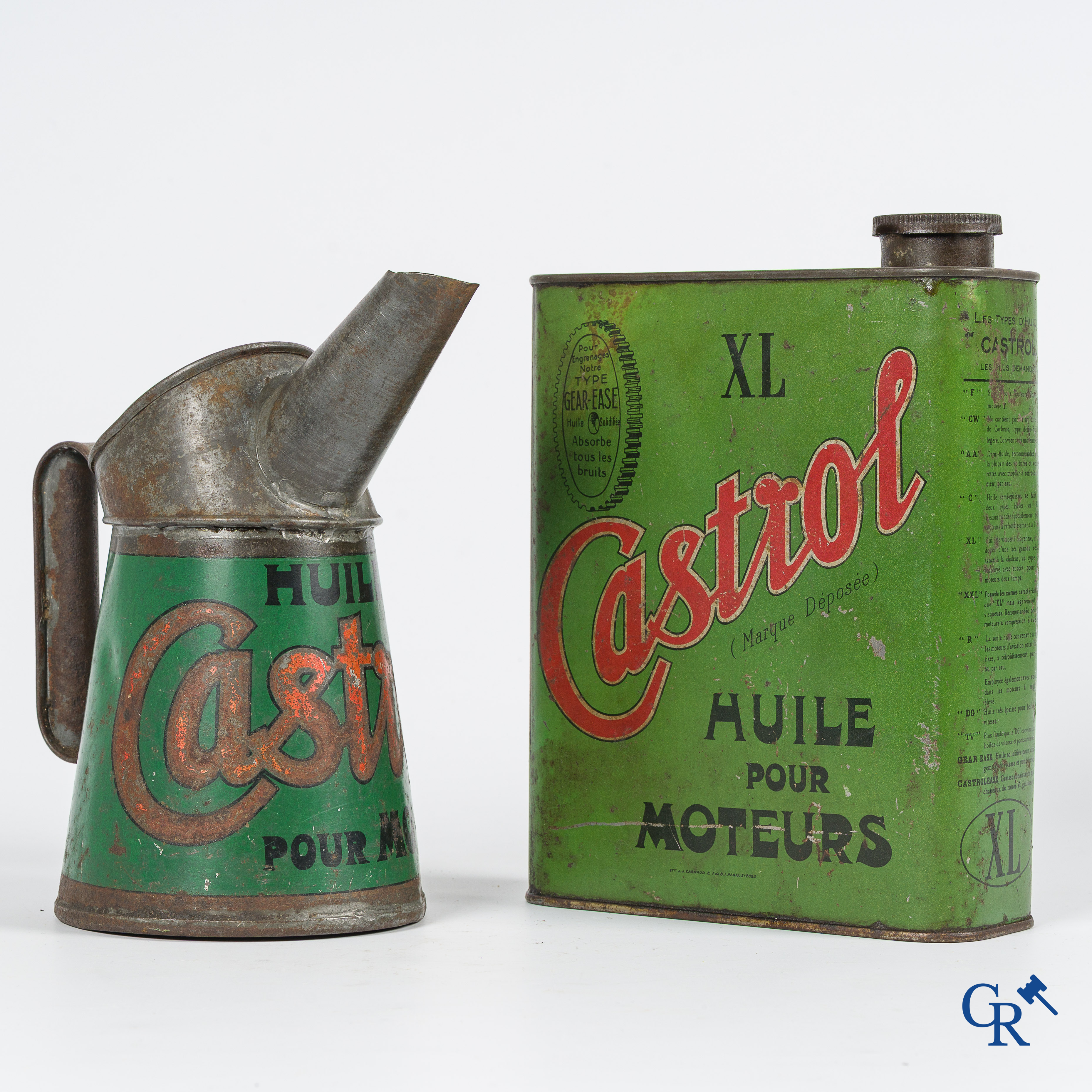 Castrol, Huile pour Moteurs. Schenkkan en olieblik voor Castrol motor olie. Frankrijk, jaren '30.