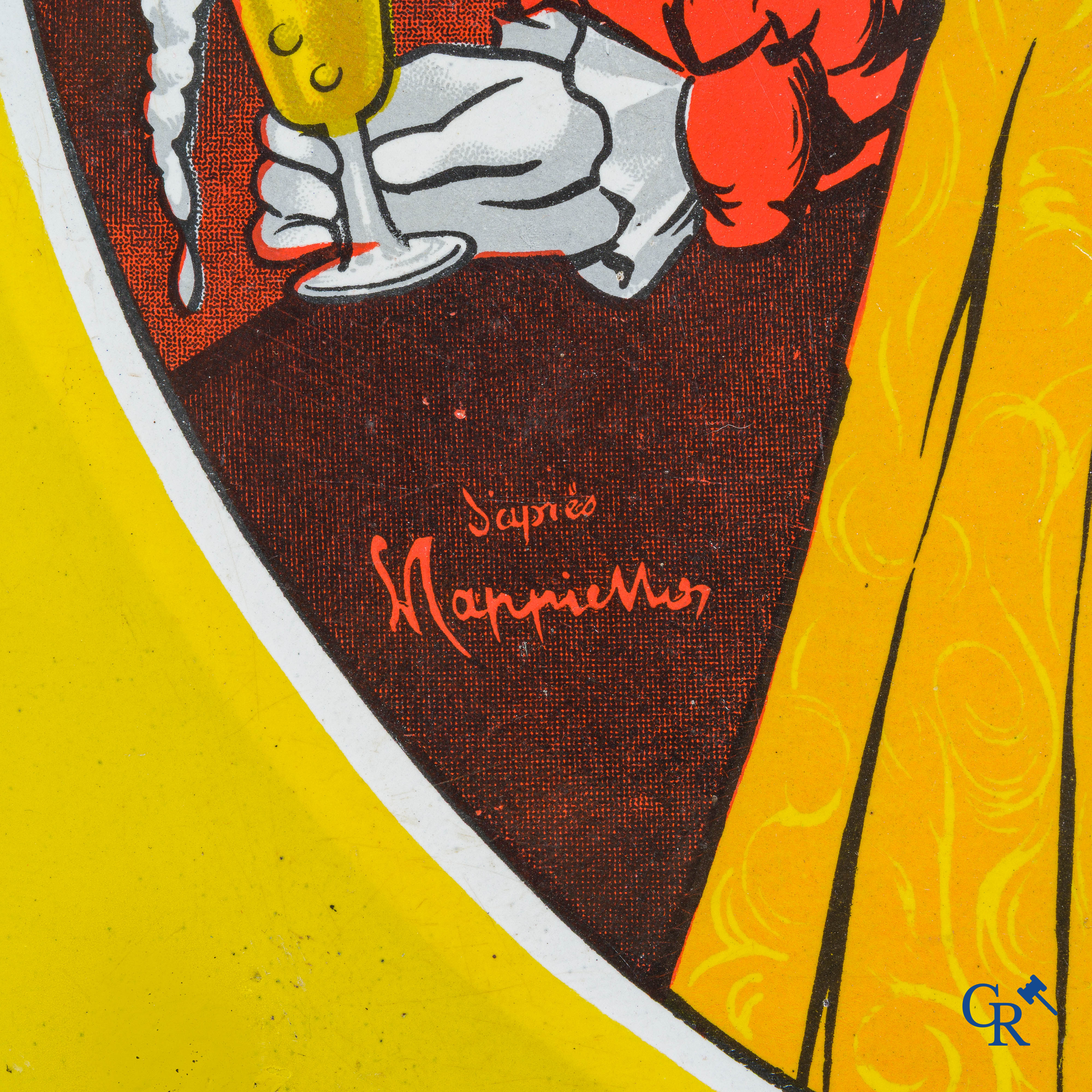 Leonetto Cappiello. Bières Fort-Carré. Emaille uithangbord voor de bieren van brasserie Fort-Carré. Jaren '30.