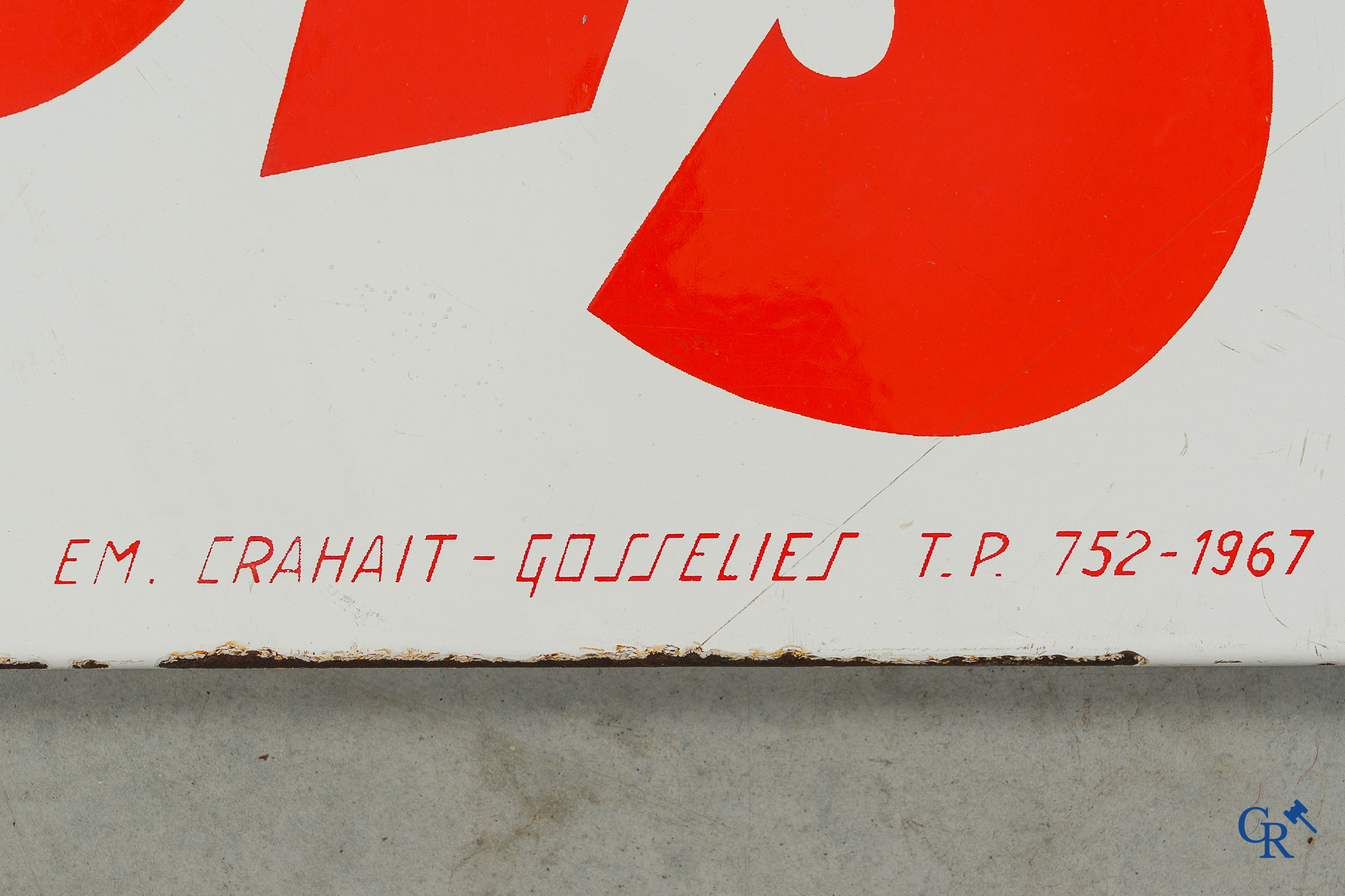 Valois, Faites le plein! Emaille reclamebord voor de spaarzegels van Valois bij een tankbeurt. 1967.