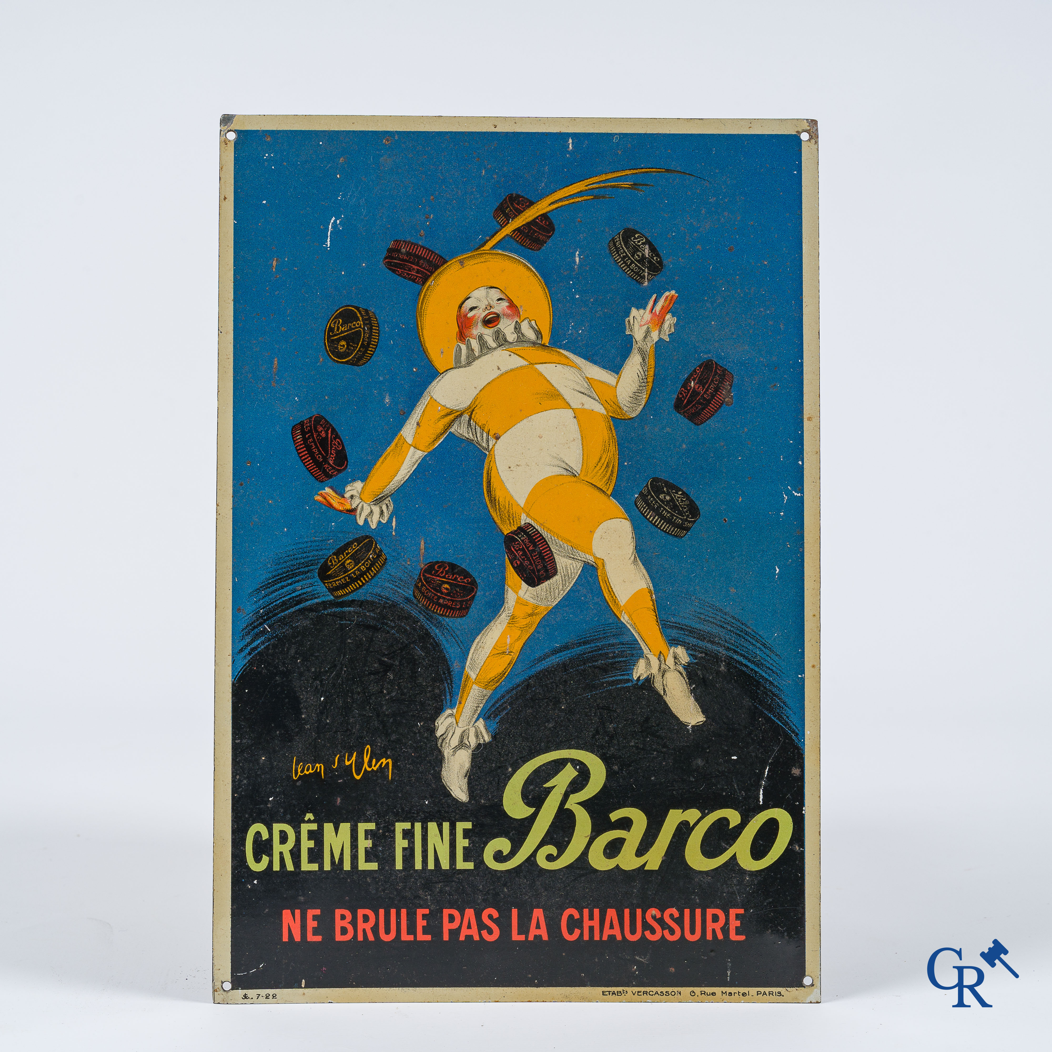 Jean D'Ylen (1886-1938) Crême fine Barco, ne brule pas la chaussure. Beschilderd blik. Jaren '20.