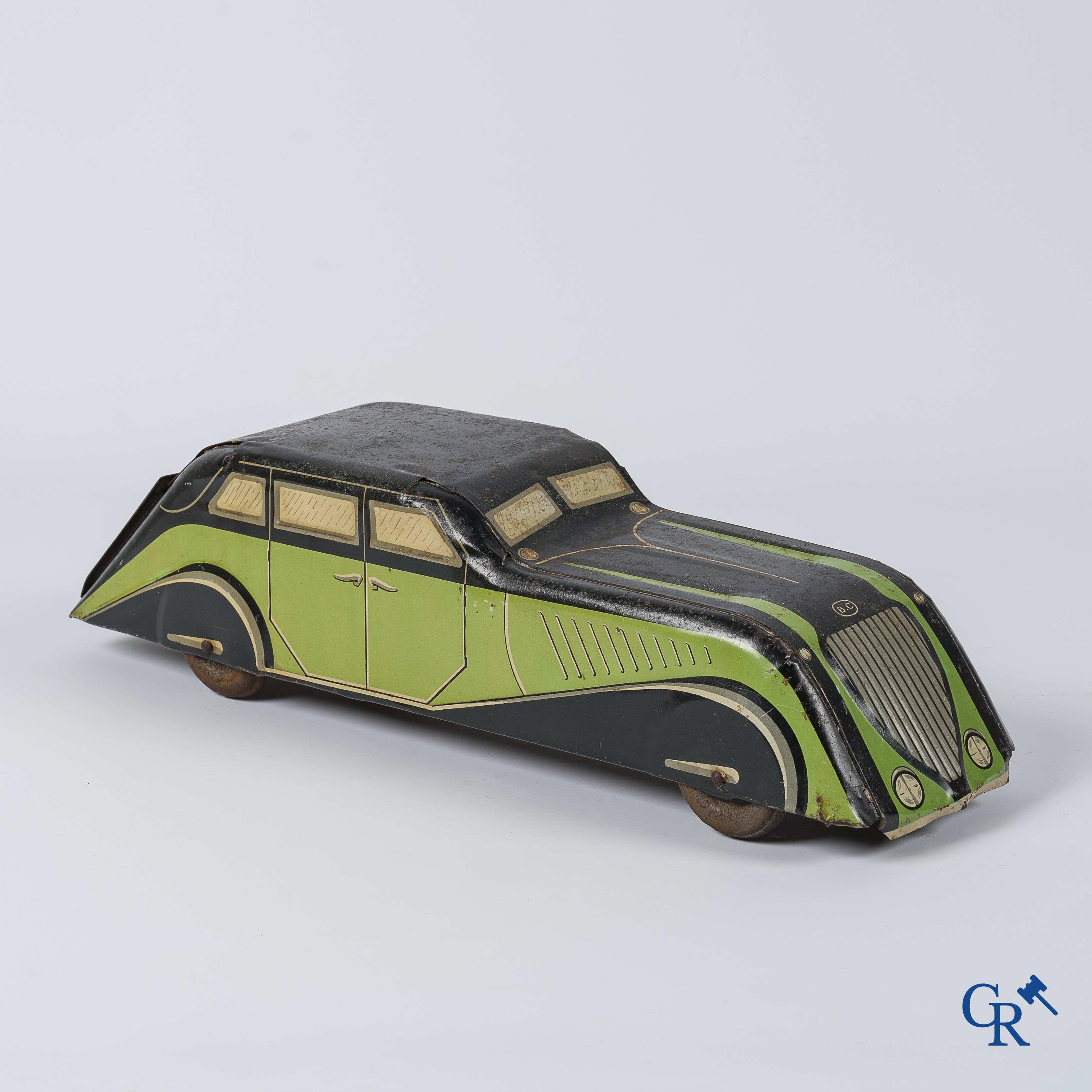 Biscuits Coste, Marseille. La limousine "Auto Aérodynamique". Uitzonderlijke koekjesdoos. Circa 1935.