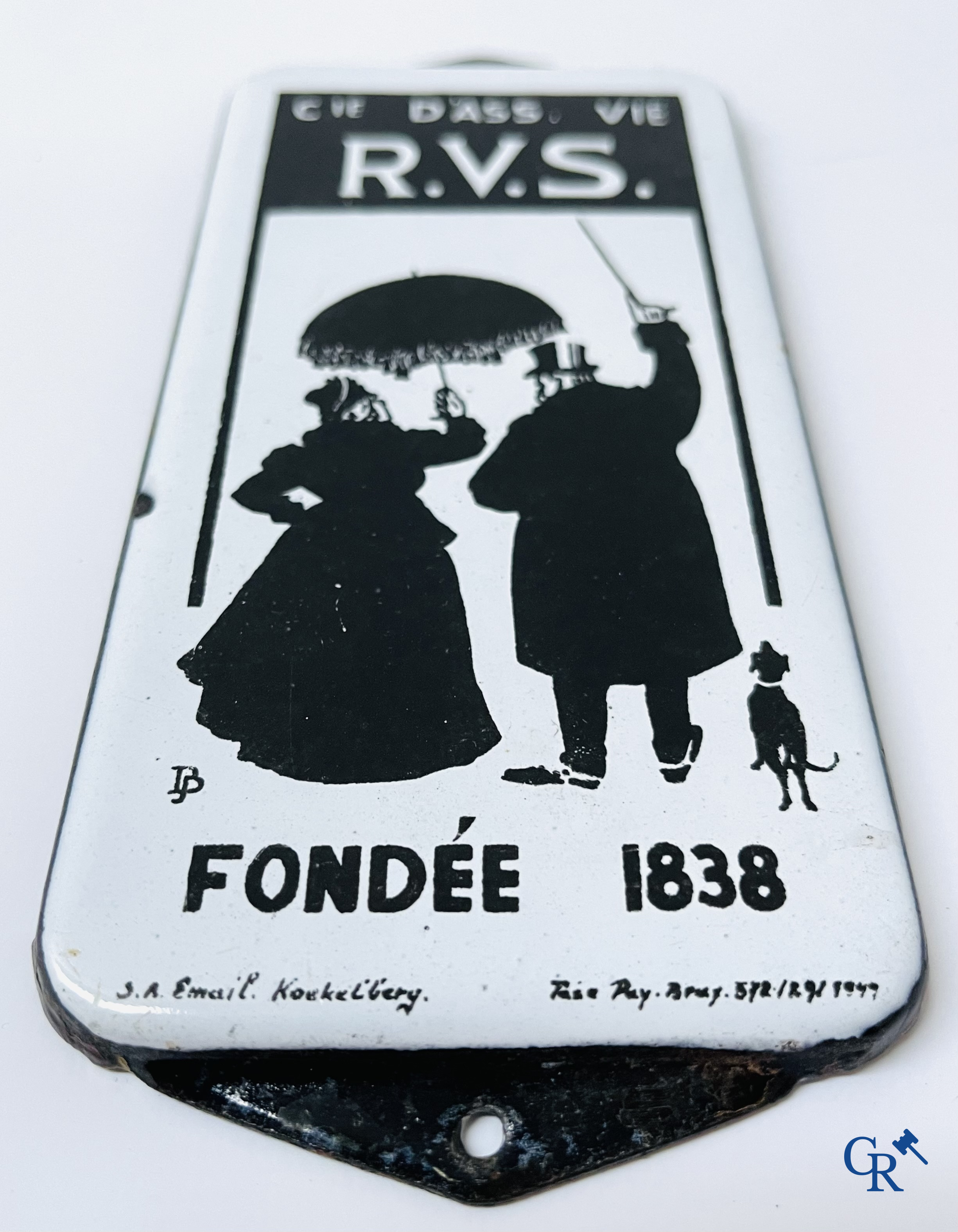 RVS, een emaille deurpost naar een ontwerp van Tjeerd Bottema. Emaillerie Koekelberg 1949.