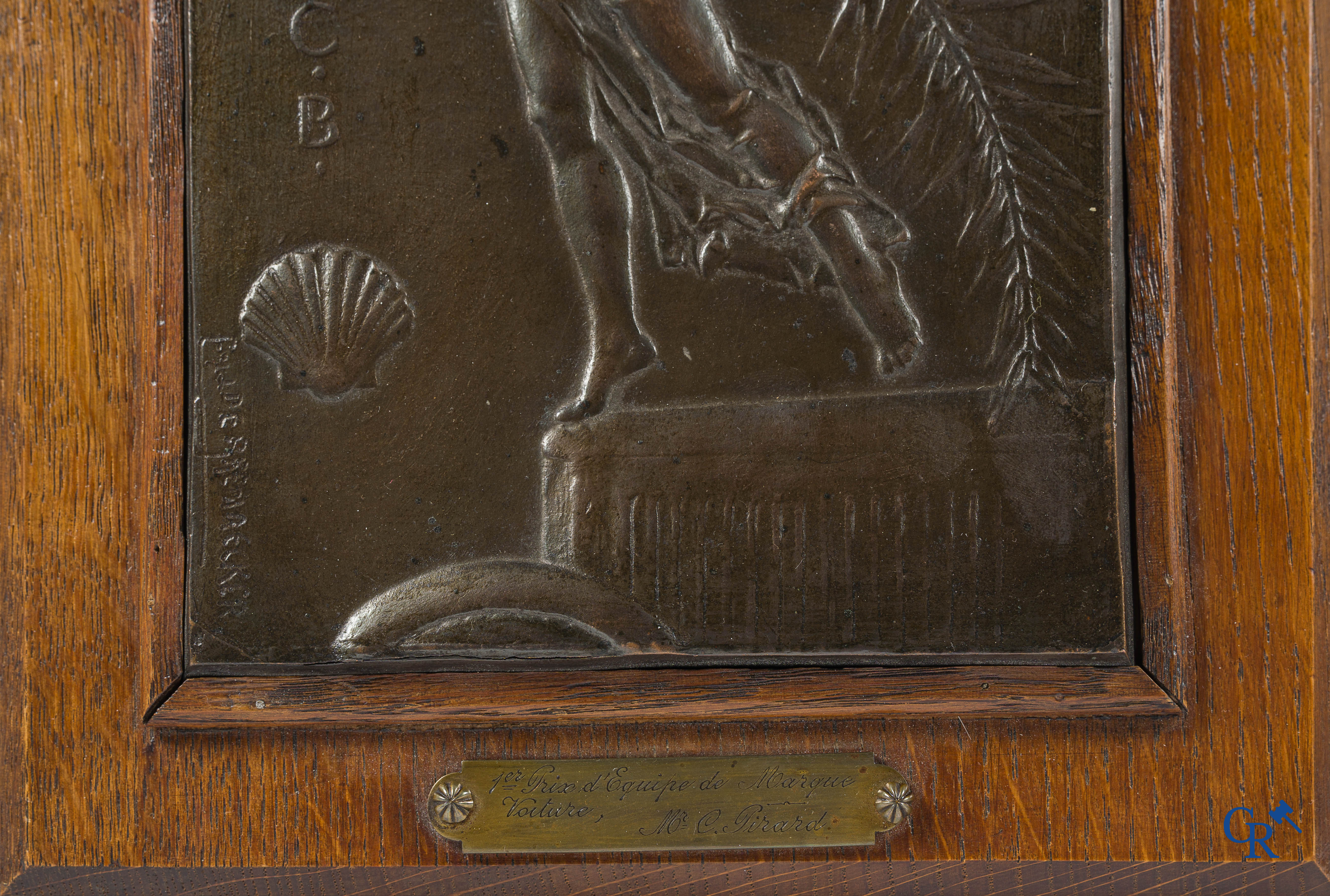 Automobilia. Auto rally troffee voor de Rally Europe - Nice - Luik van 1930, georganiseerd door Shell en de R.A.C.B.