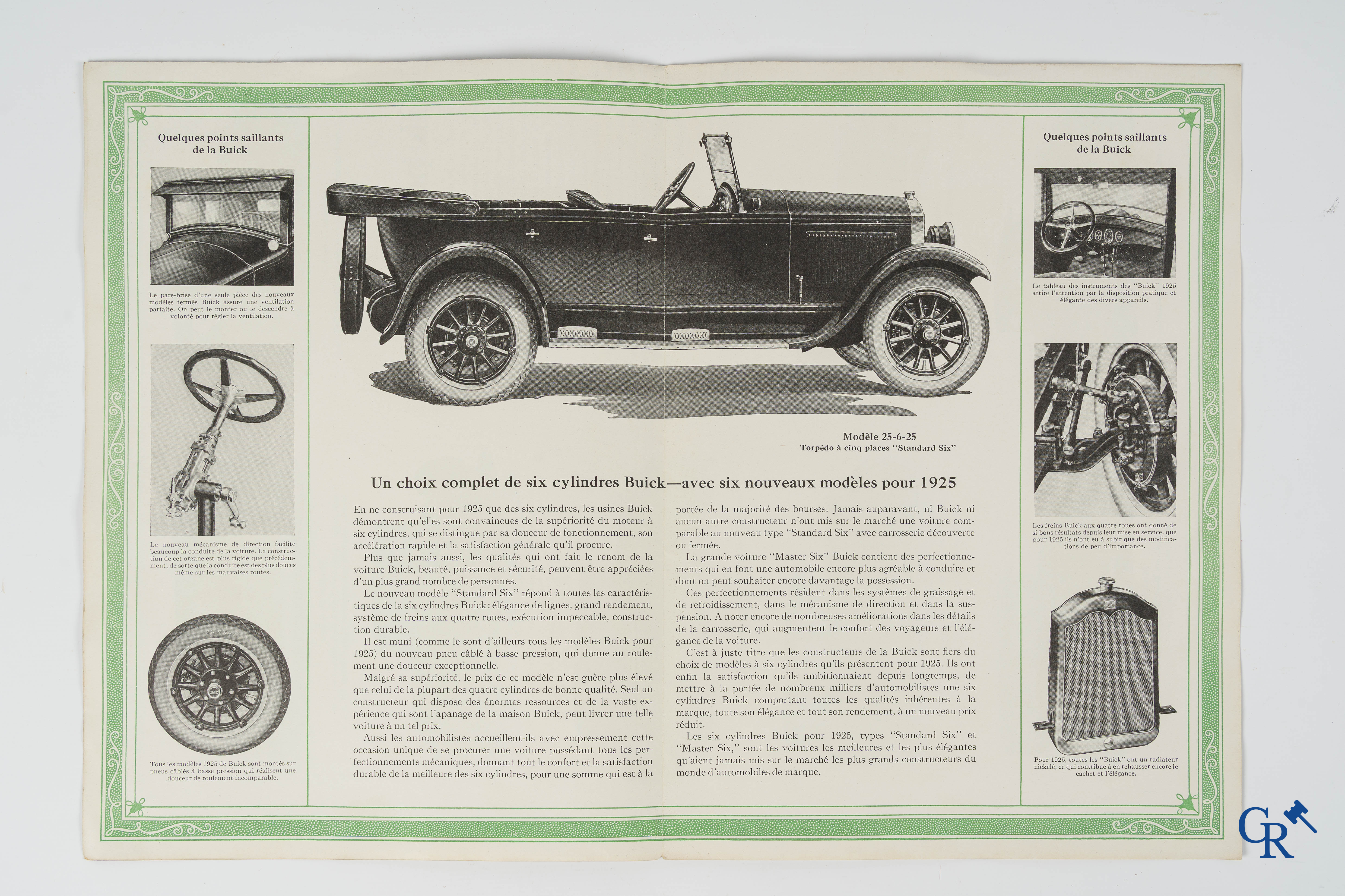 Automobilia. Buick. Luxueuse opvouwbare publiciteitsfolder voor de nieuwe modellen Buick van 1925.