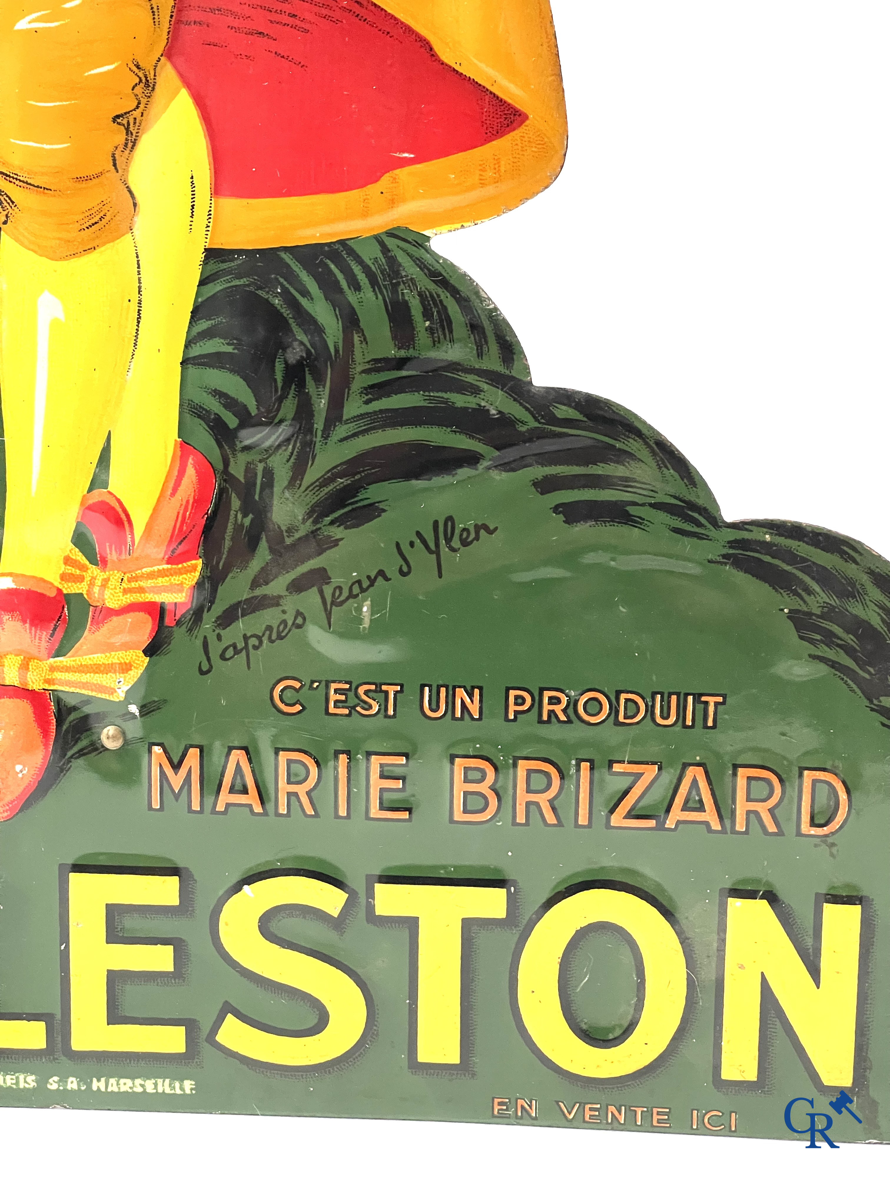 Jean D'Ylen, Publiciteit in bedrukt blik voor Rhum Charleston van Marie Brizard. Jaren '30.