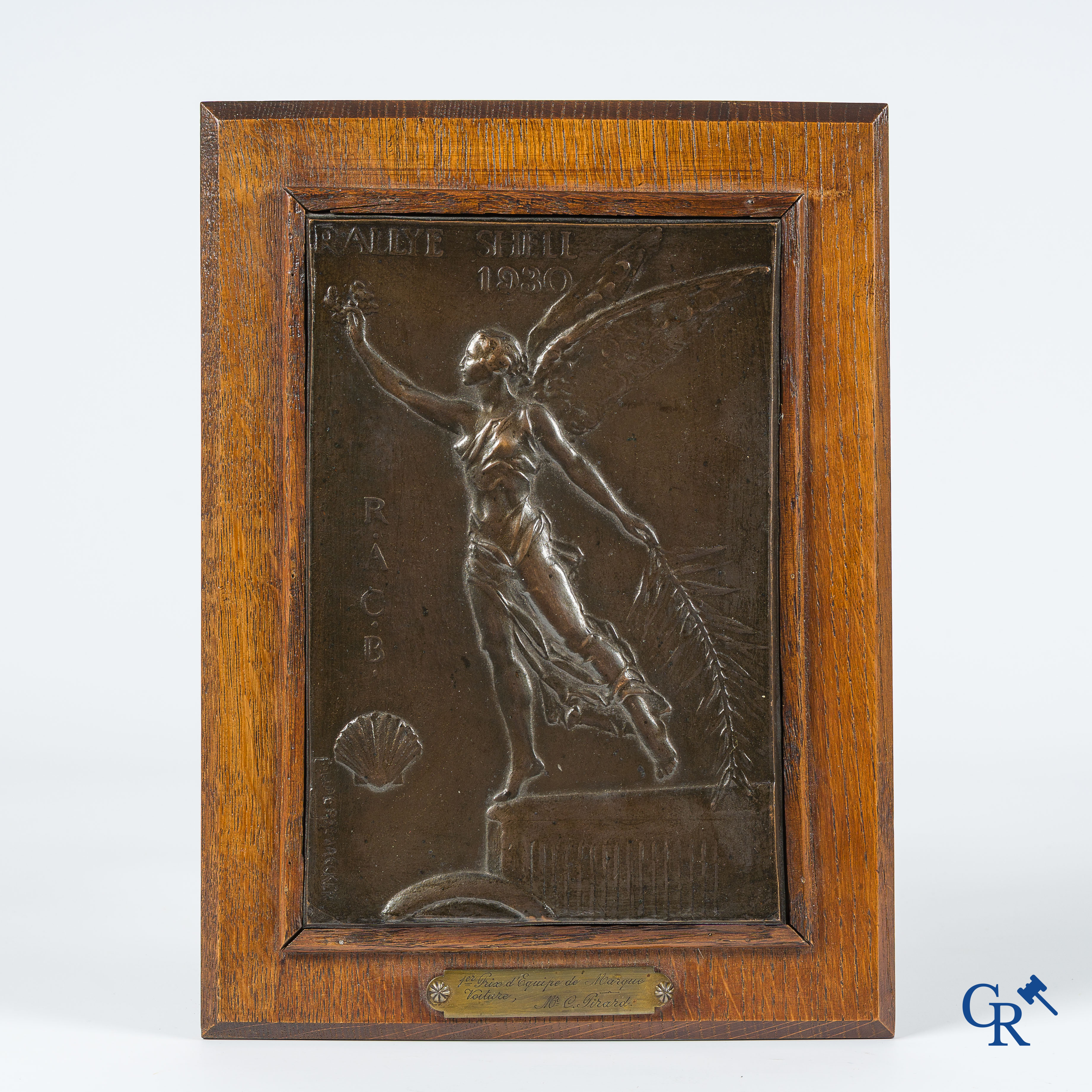 Automobilia. Auto rally troffee voor de Rally Europe - Nice - Luik van 1930, georganiseerd door Shell en de R.A.C.B.