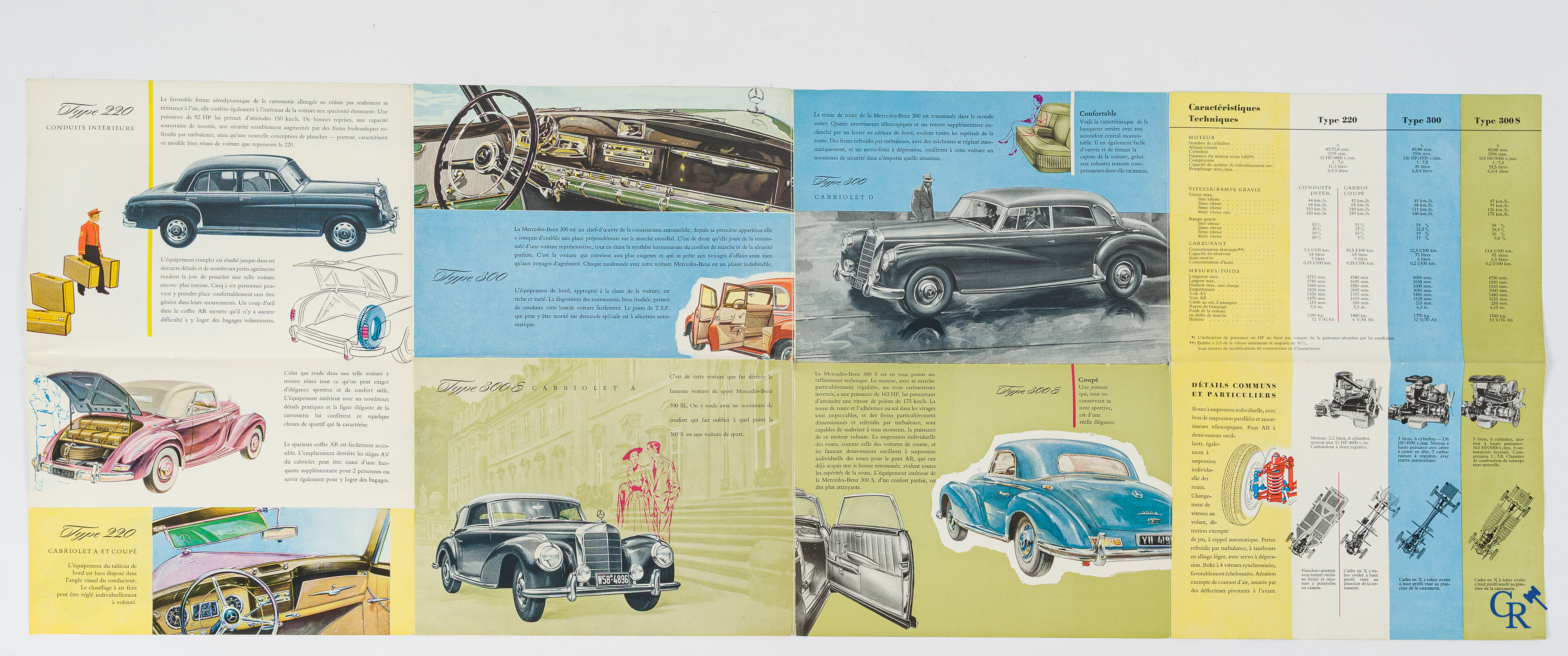 Automobilia. Mercedes Benz. Lot met 5 luxe catalogen of publiciteitsfolders voor diverse modellen.